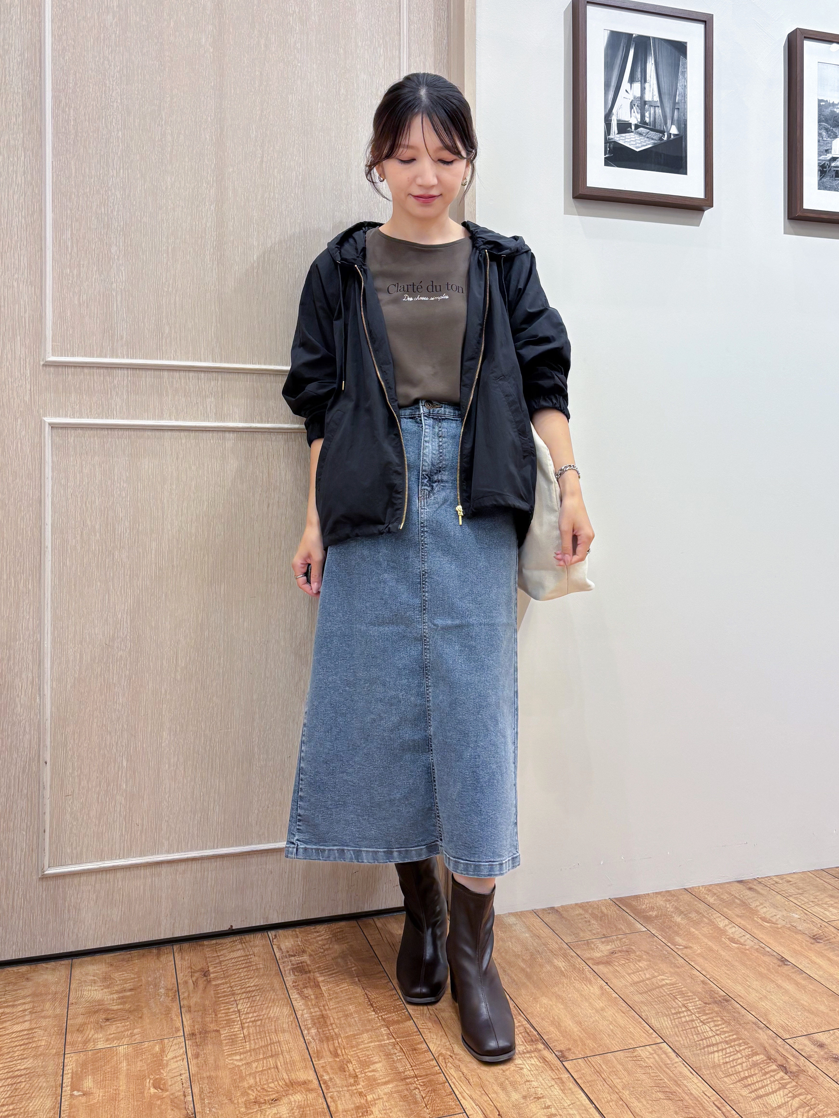 なみさんの「SHOO･LA･RUE｜【S-LL/撥水】ゴールドパーツで女性らしく ギャザーブルゾン」を使ったコーディネート