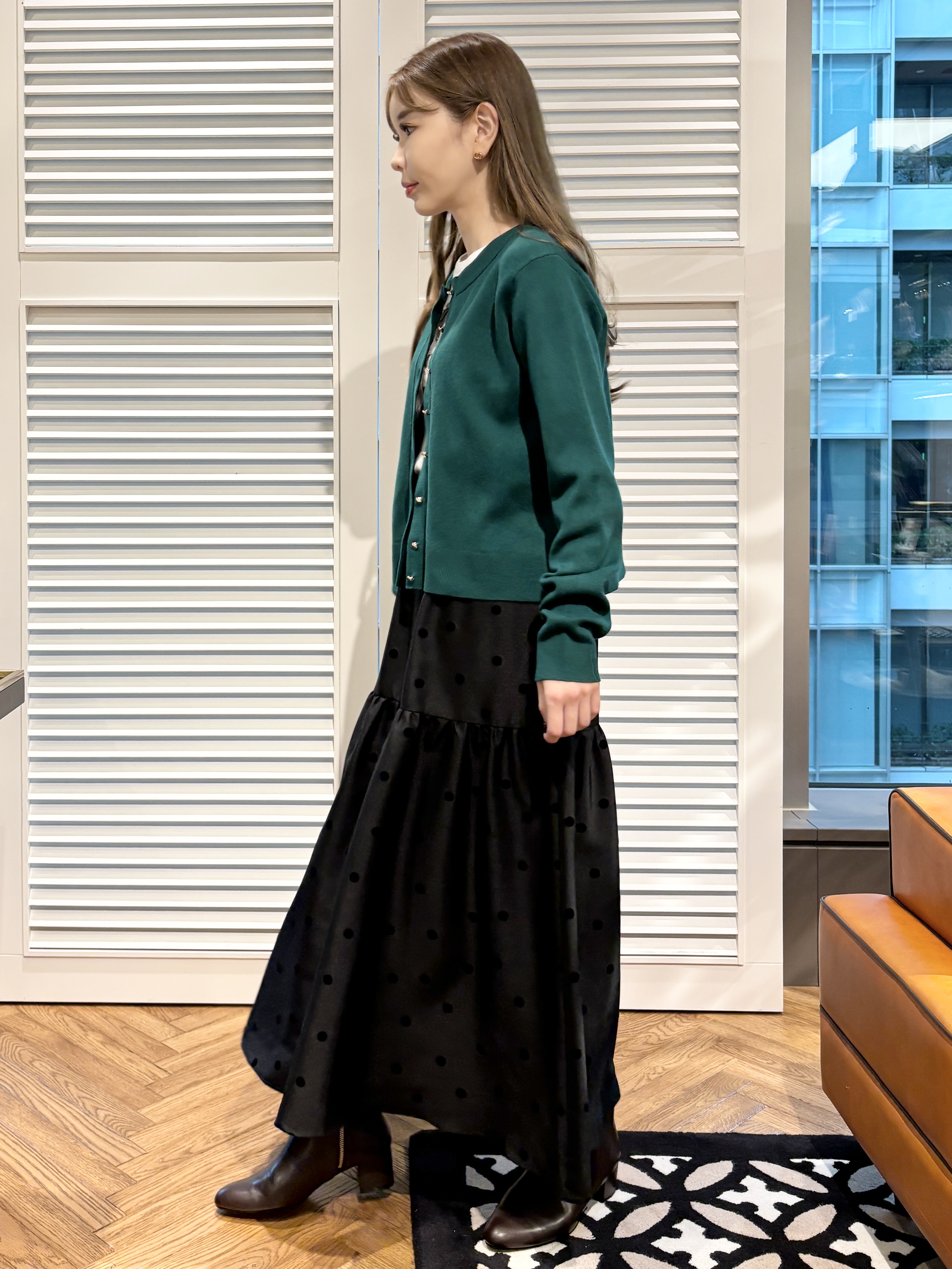 清水夏姫さんの「DRESSTERIOR｜【5色展開/マシンウォッシャブル】コットンカシミヤカーディガン」を使ったコーディネート