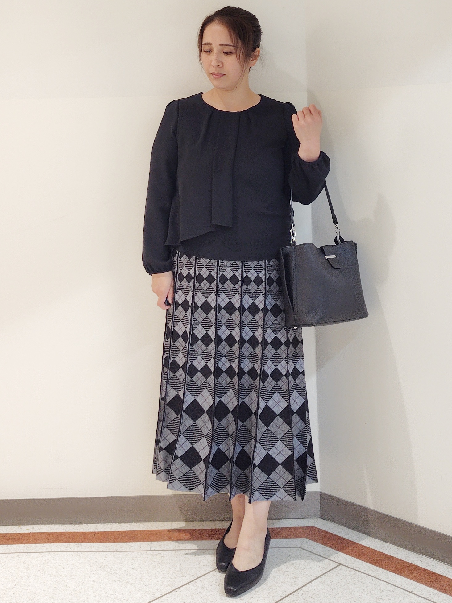 FMさんの「Reflect｜【SS-4Lサイズ／通勤／セレモニー】クルーネック シフォンブラウス」を使ったコーディネート