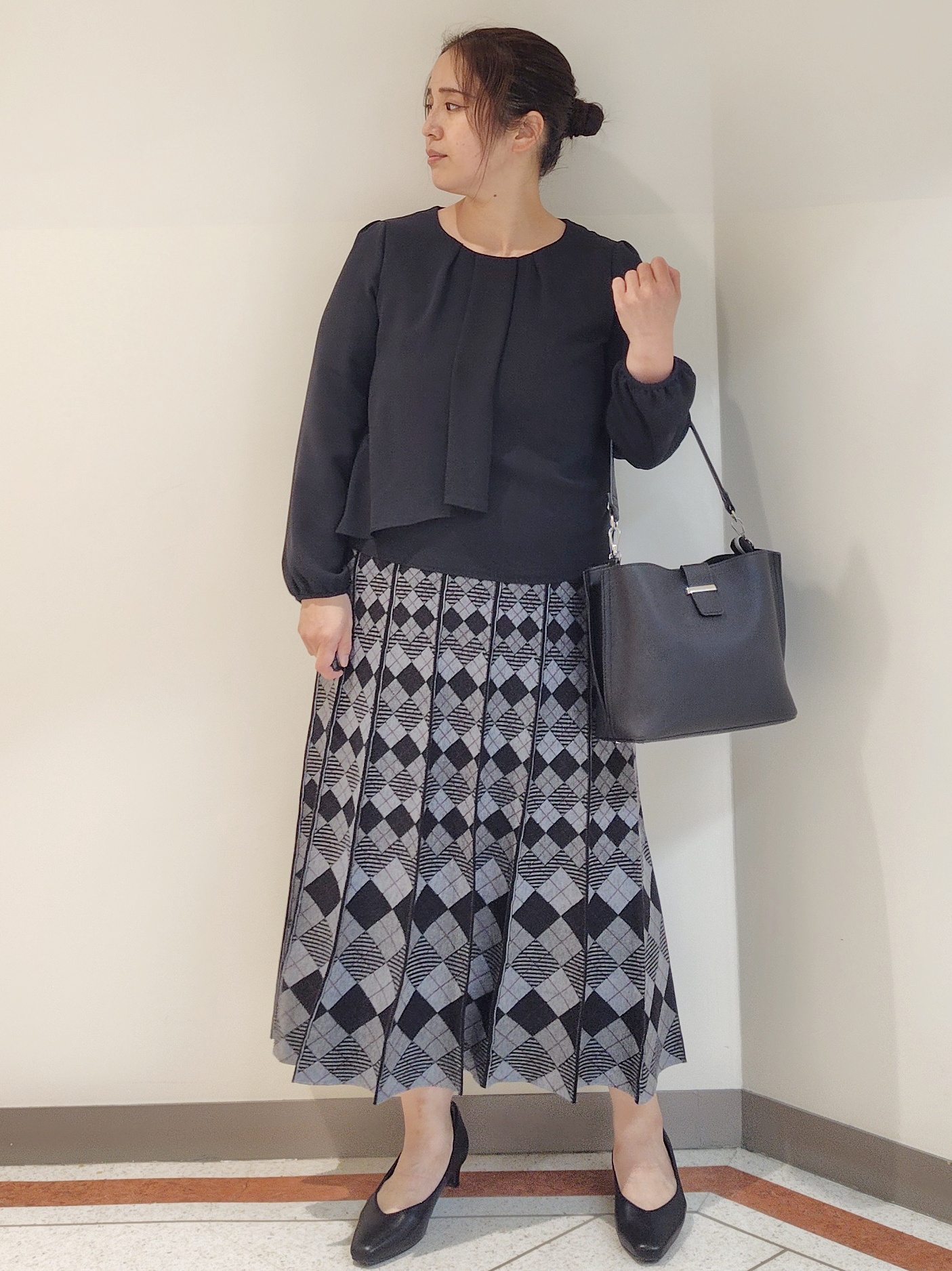 FMさんの「Reflect｜【SS-4Lサイズ／通勤／セレモニー】クルーネック シフォンブラウス」を使ったコーディネート