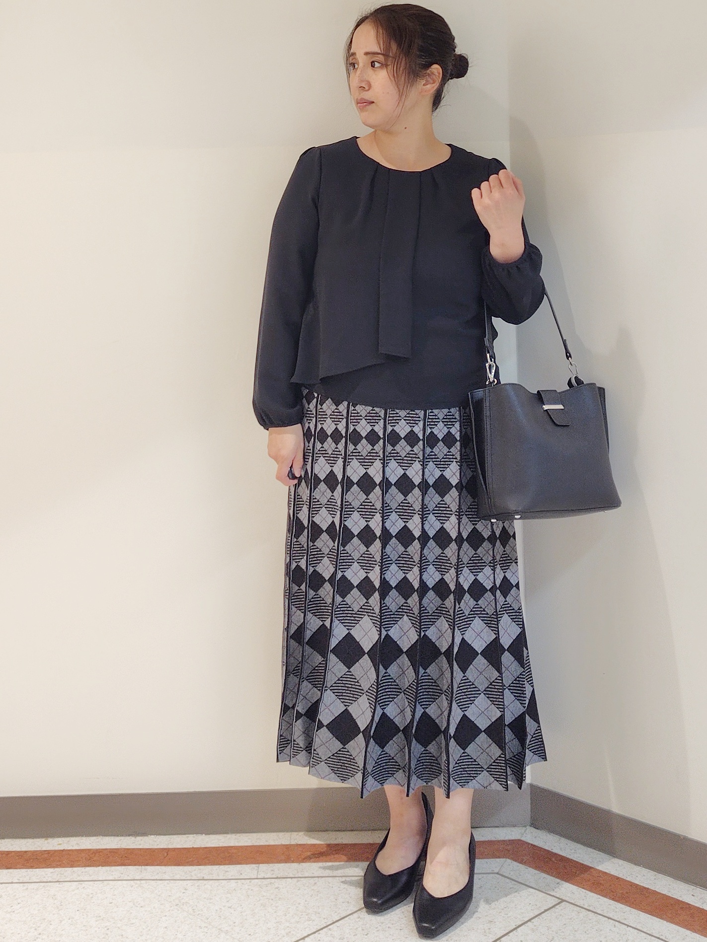 FMさんの「Reflect｜【SS-4Lサイズ／通勤／セレモニー】クルーネック シフォンブラウス」を使ったコーディネート