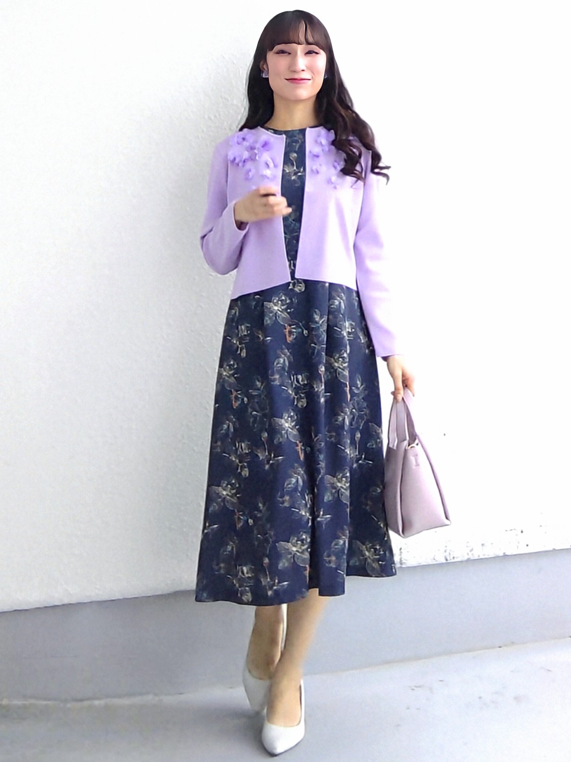 keinaさんの「SunaUna｜【手洗い可】花モチーフ付カーディガン」を使ったコーディネート