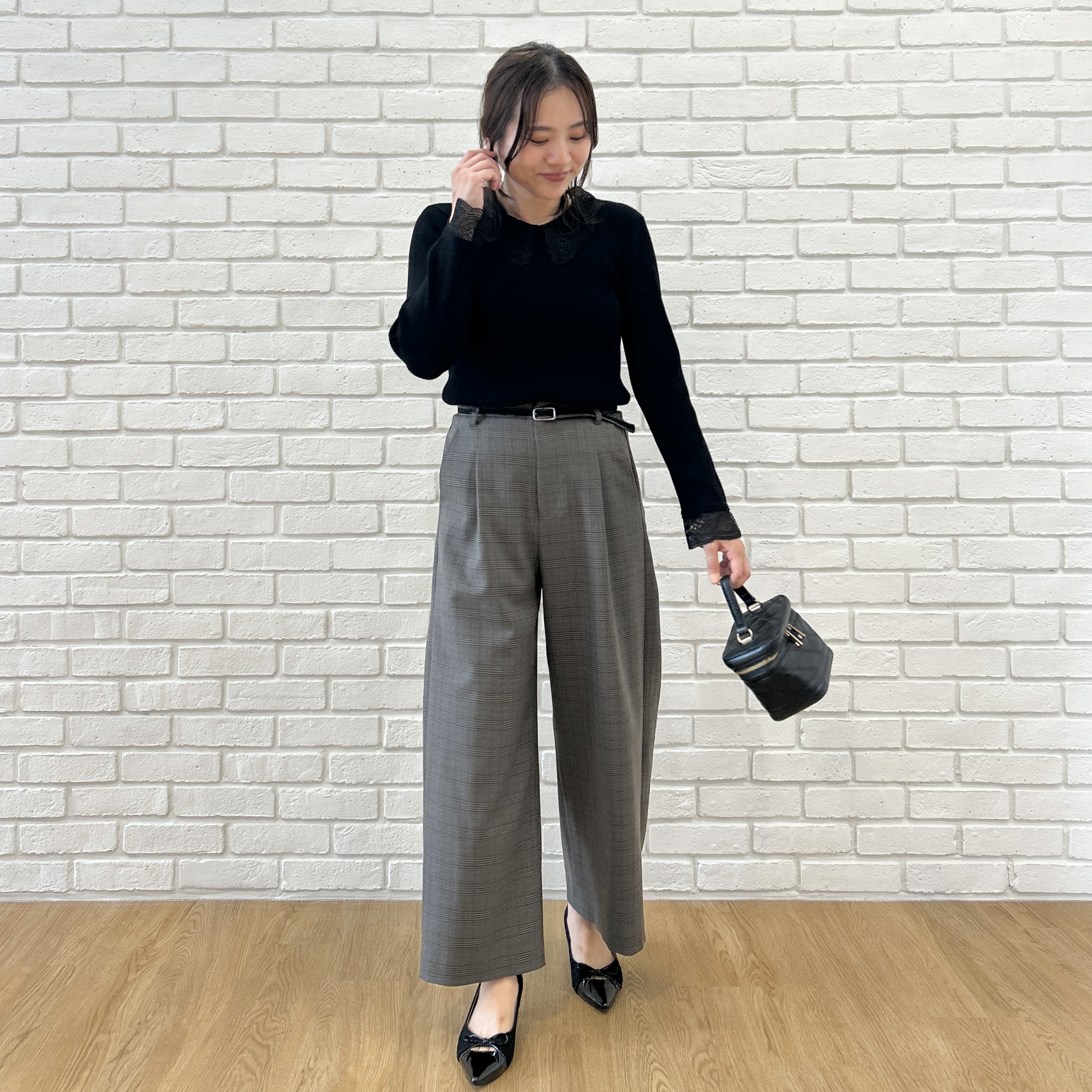 shinoさんの「Couture brooch｜【毛玉になりにくい・イージーケア・セットアップ可】パール風釦テーラードジャケット」を使ったコーディネート