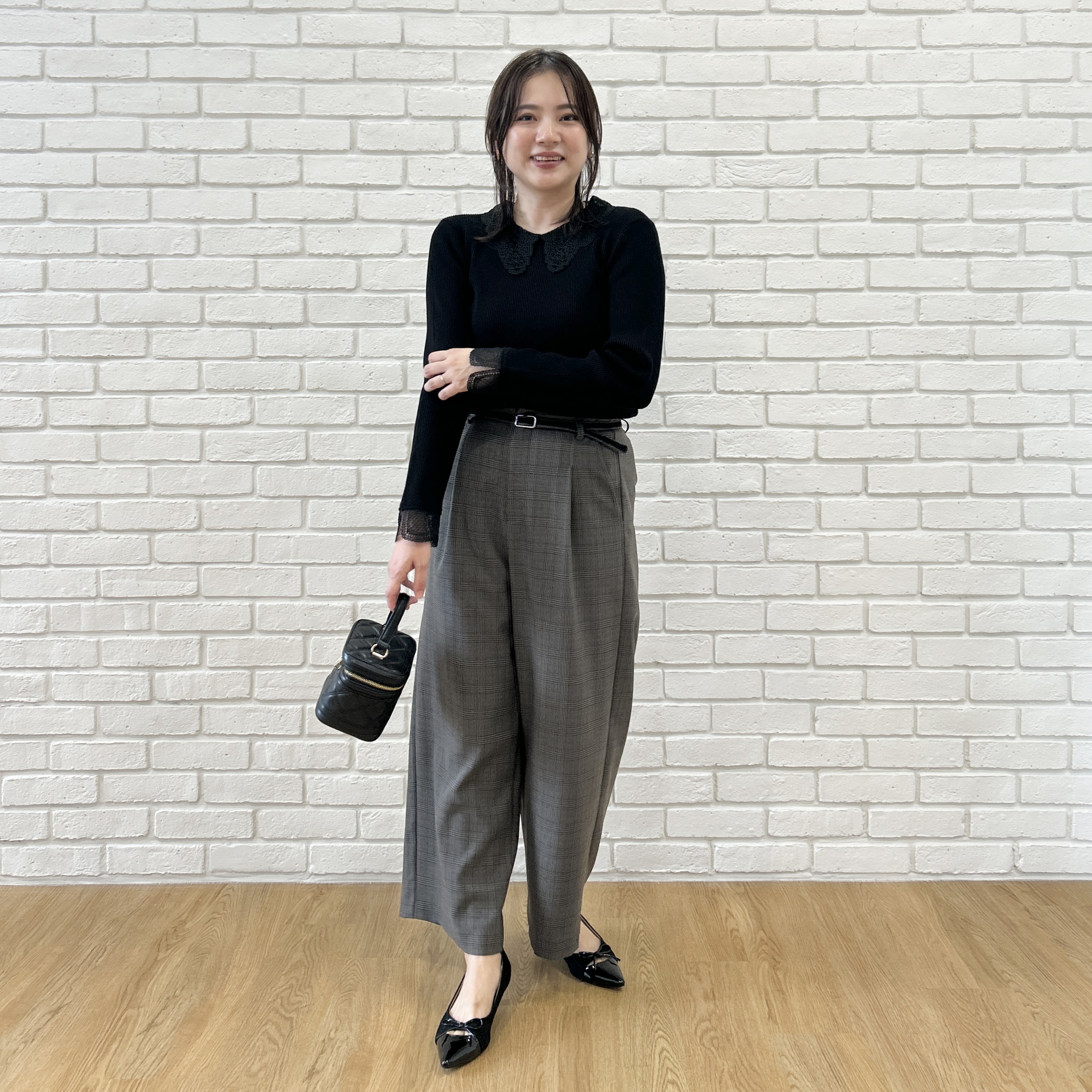 shinoさんの「Couture brooch｜【毛玉になりにくい・イージーケア・セットアップ可】レースベルト付き ワイドパンツ」を使ったコーディネート
