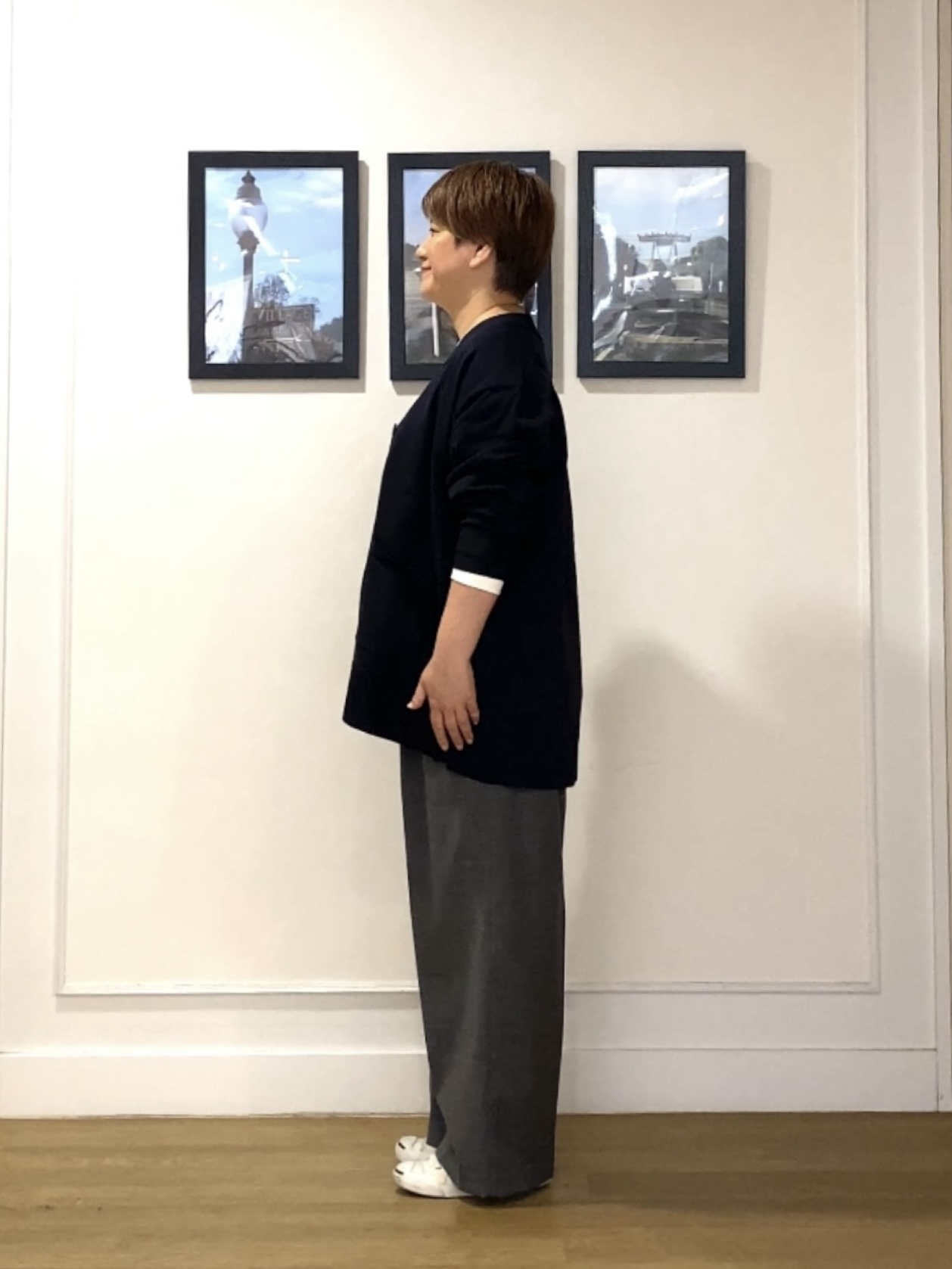 Hiroさんの「Dessin｜【サスティナブル/洗濯機OK】オーバーサイズVネックカーディガン」を使ったコーディネート
