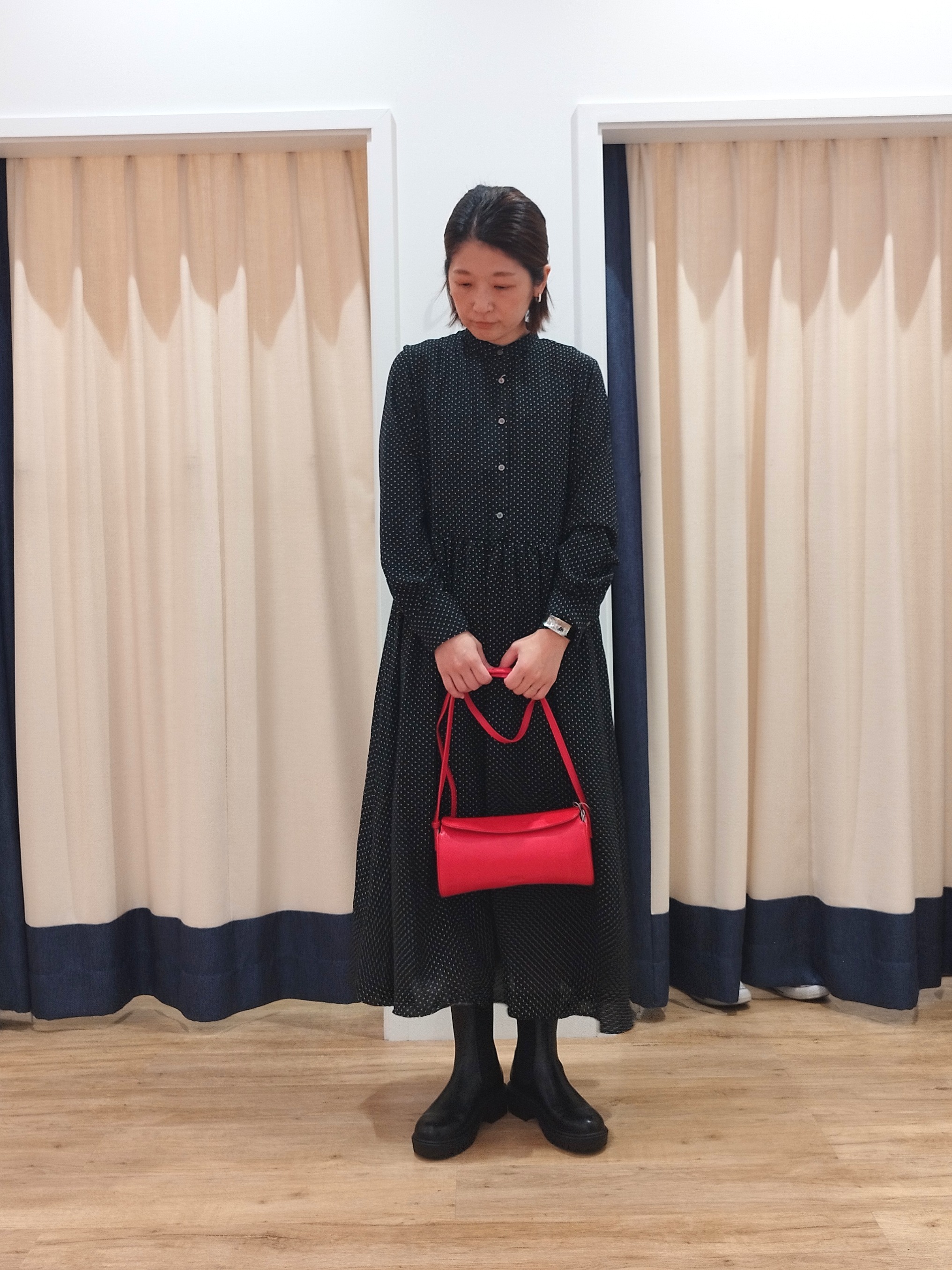 HIROさんの「Dessin｜【手洗い可】ドットプリントワンピース」を使ったコーディネート