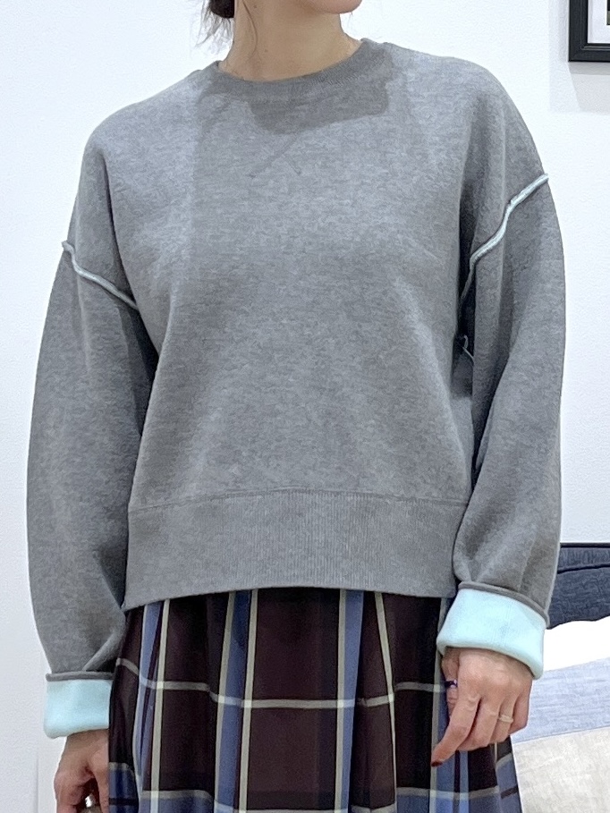 canaさんの「Dessin｜【洗濯機OK/XS-L】配色リバーシブル コットンジャカード クルーネックニット」を使ったコーディネート