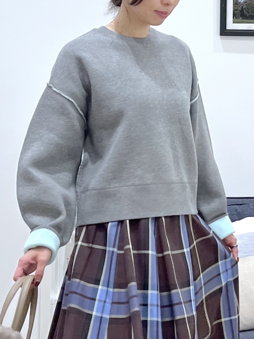 canaさんの「Dessin｜【洗濯機OK/XS-L】配色リバーシブル コットンジャカード クルーネックニット」を使ったコーディネート