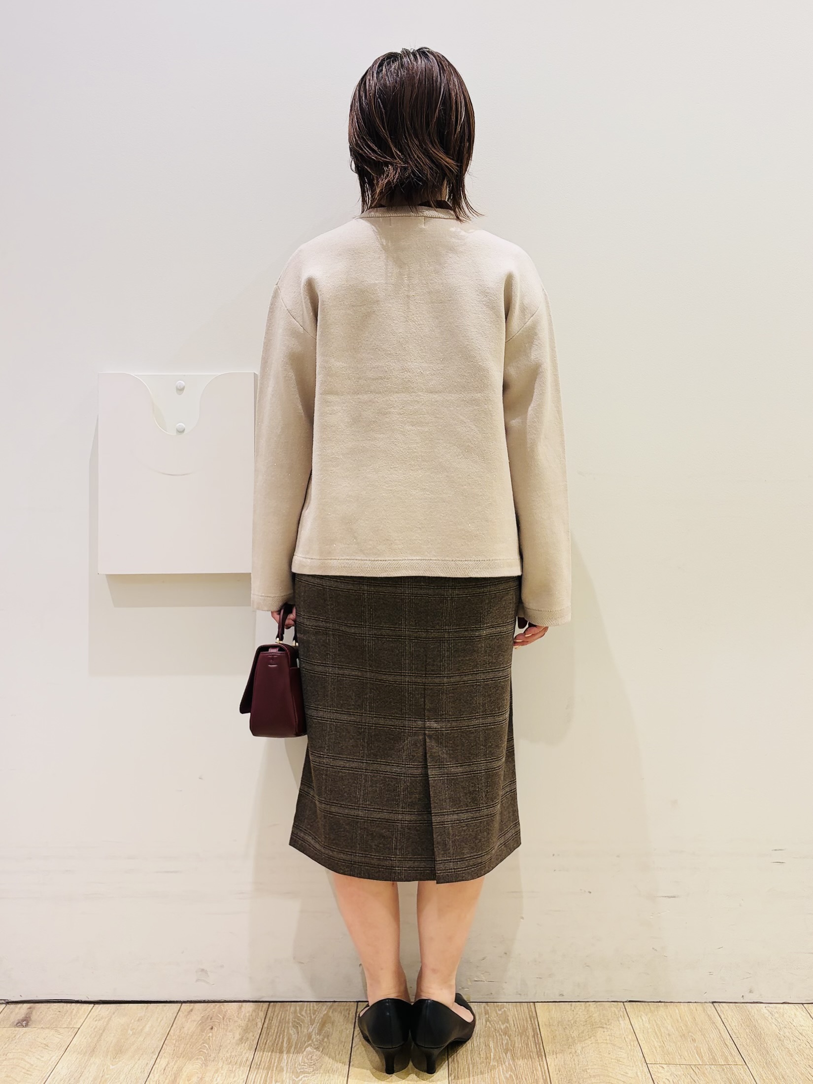 YUKOさんの「index｜【セットアップ可】ノーカラーミドルコーディガン《洗濯機OK》」を使ったコーディネート