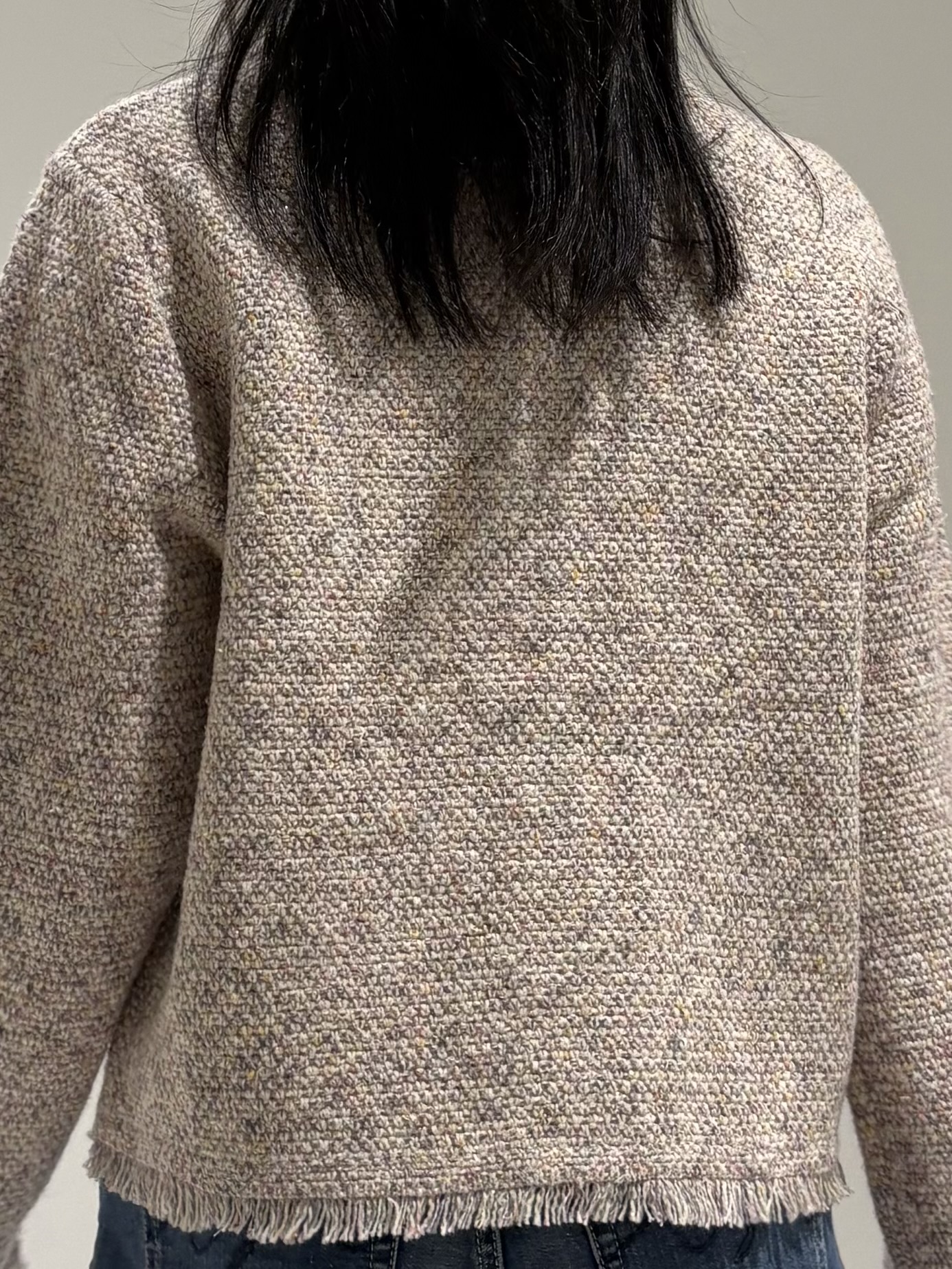 momokoさんの「INDIVI｜【華やか／ラメ】ミックスツイード ニットジャケット」を使ったコーディネート