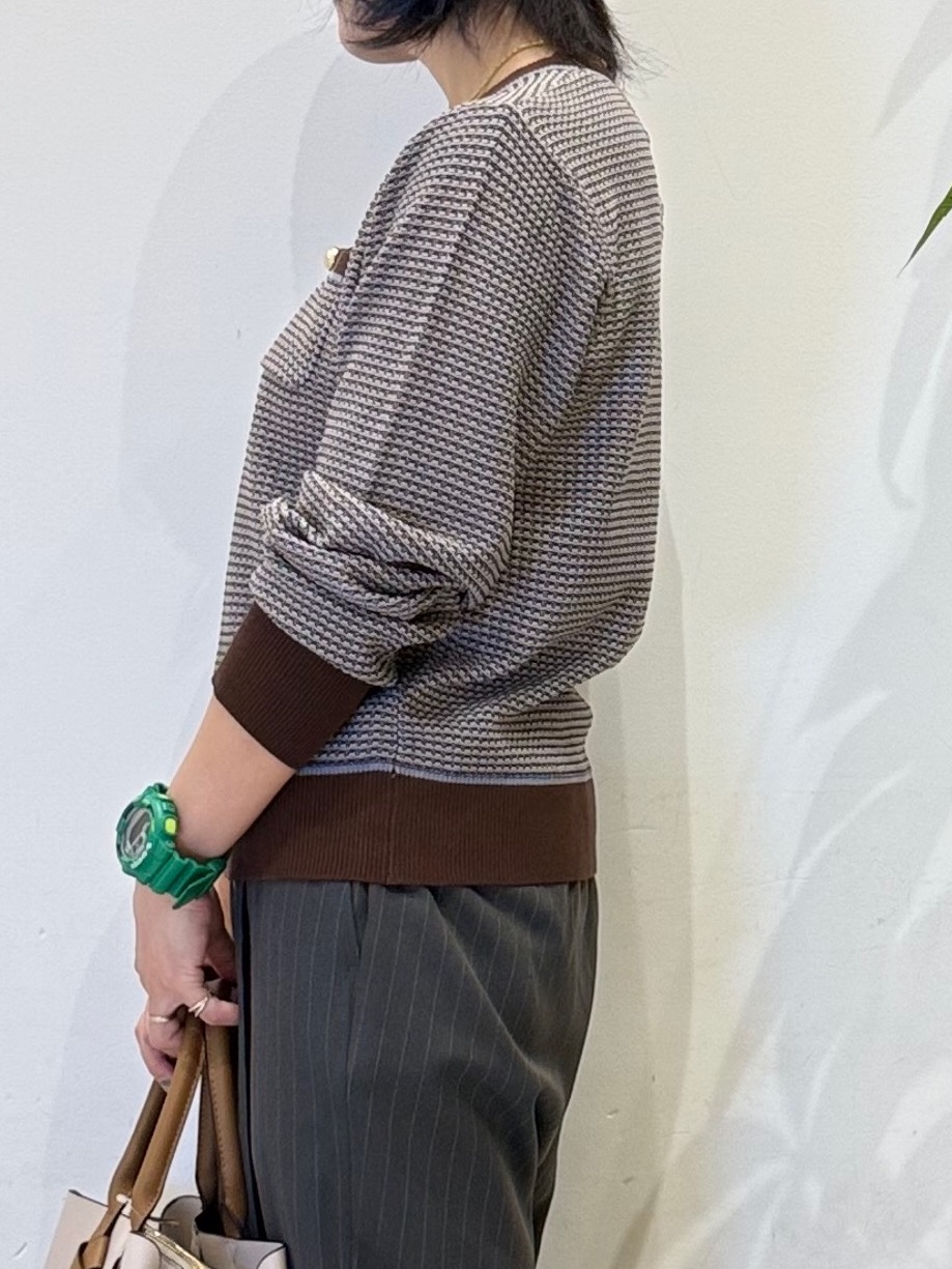 misakiさんの「SHOO･LA･RUE｜【S-LL/洗濯機可】1枚でサマになる カノコ編み配色クルーネックニット」を使ったコーディネート