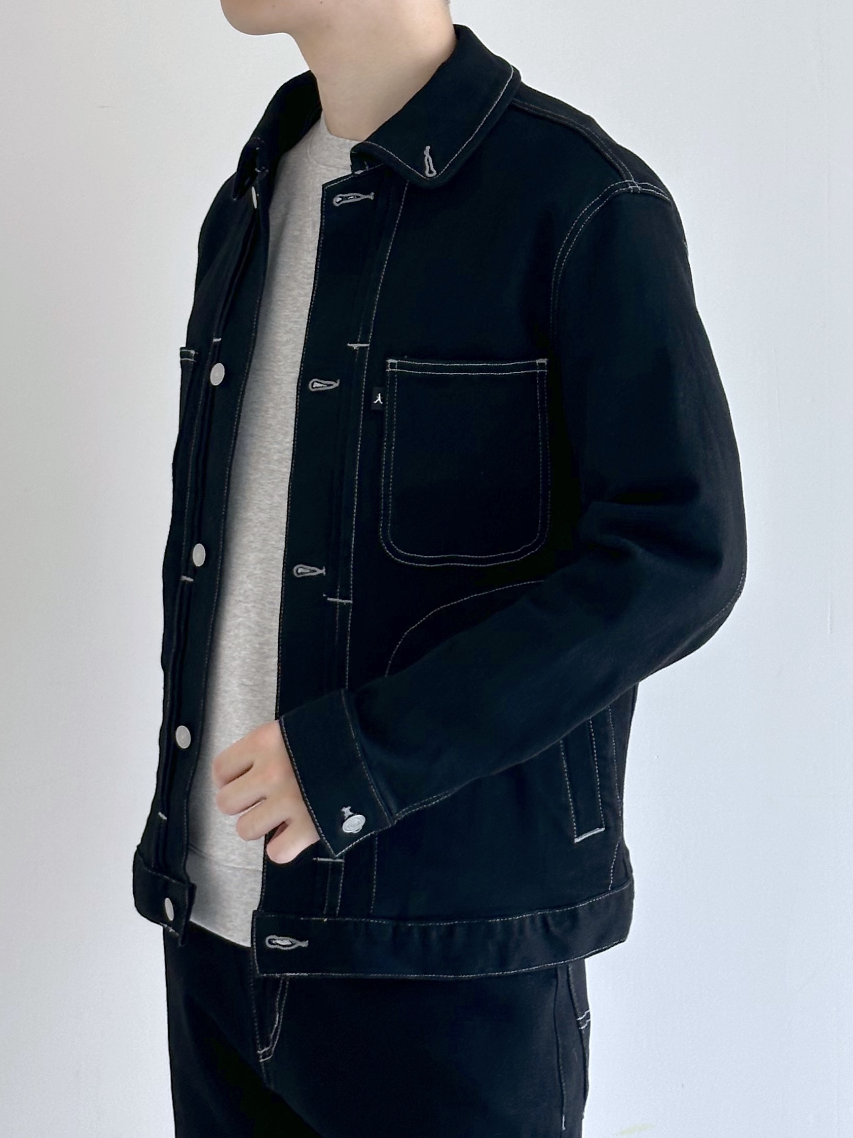 イッシーさんの「TAKEO KIKUCHI｜【BOWLER HAT LABEL】ブラックデニムGジャン」を使ったコーディネート