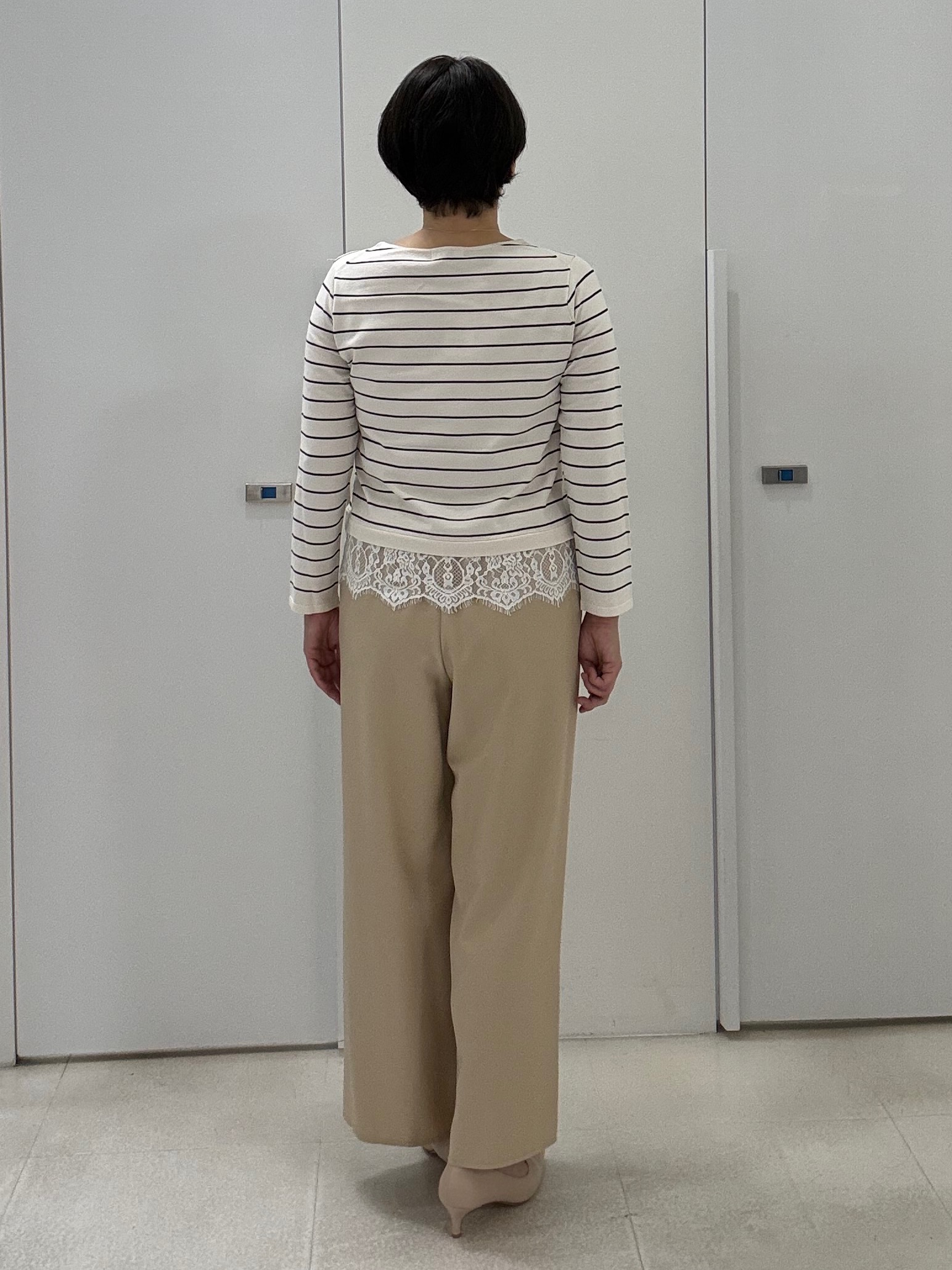 hIさんの「COUP DE CHANCE｜【手洗い可】裾レースニット」を使ったコーディネート
