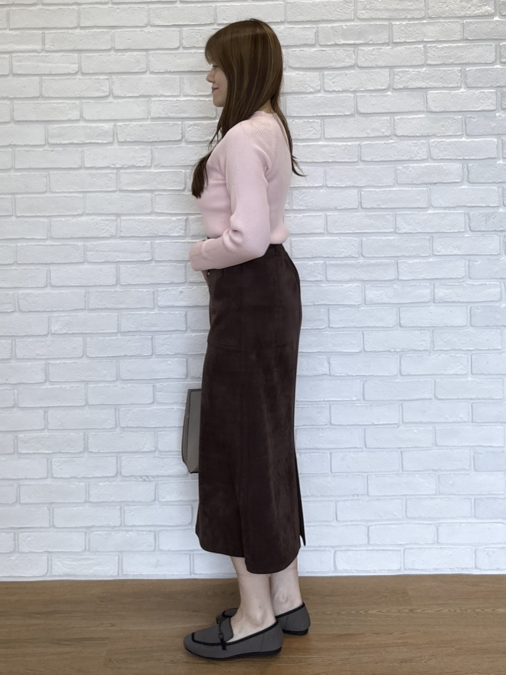 sayaさんの「SHOO･LA･RUE｜【絶妙なゆるピタ/S-LL/洗濯機可】ちくちくしにくいリブハイネック やわらかニット」を使ったコーディネート