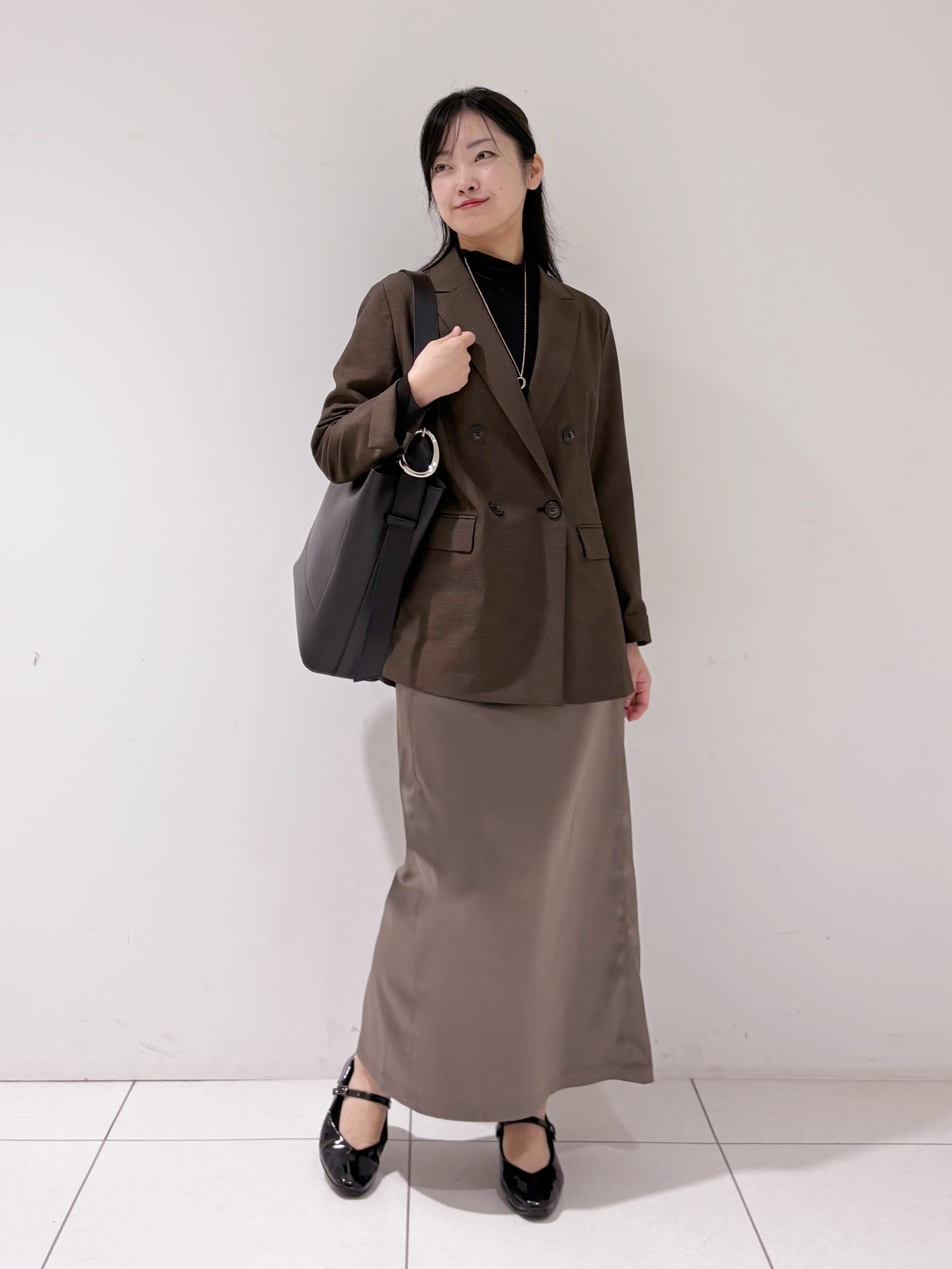 momokoさんの「INDIVI｜【洗濯機OK／ストレッチ◎】秋はじめのダブルジャケット」を使ったコーディネート