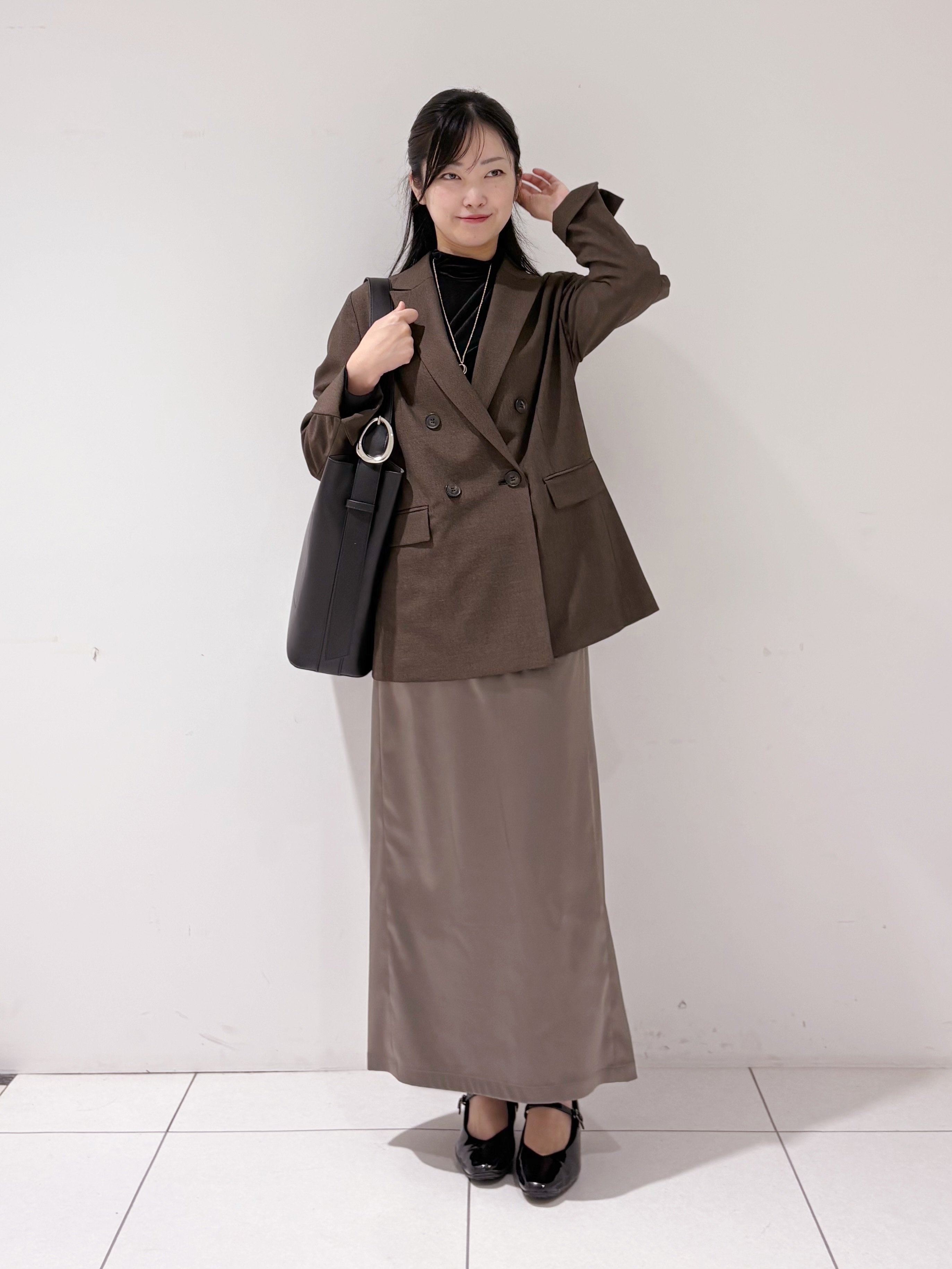 momokoさんの「INDIVI｜【洗濯機OK／ストレッチ◎】秋はじめのダブルジャケット」を使ったコーディネート