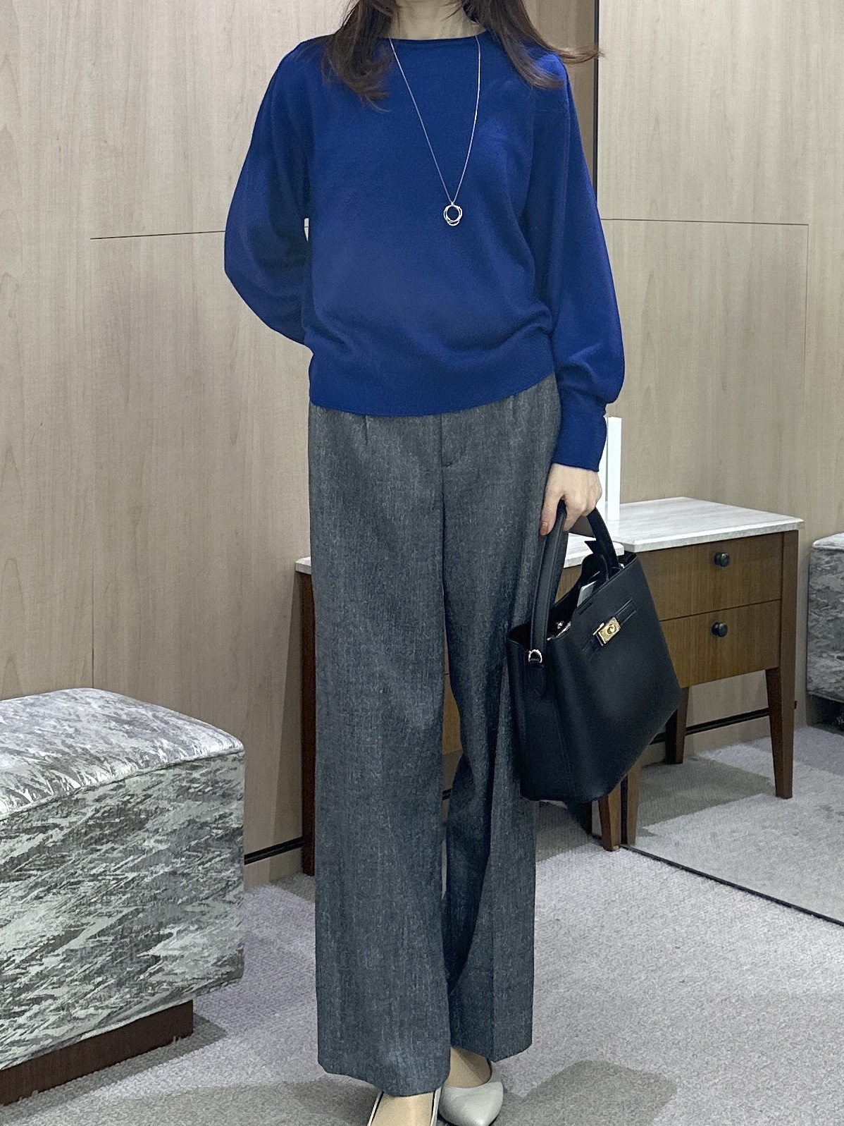 Miwaさんの「UNTITLED｜【大人の抜け感/8色展開】ボリュームスリーブニットプルオーバー」を使ったコーディネート