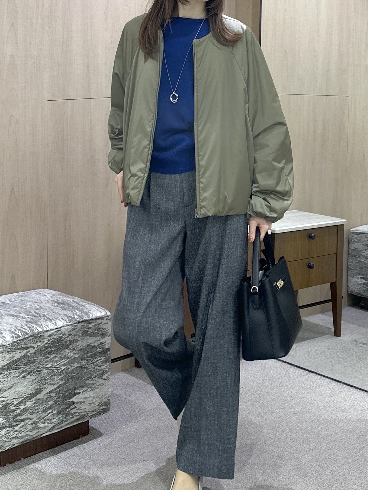 Miwaさんの「UNTITLED｜【大人の抜け感/8色展開】ボリュームスリーブニットプルオーバー」を使ったコーディネート