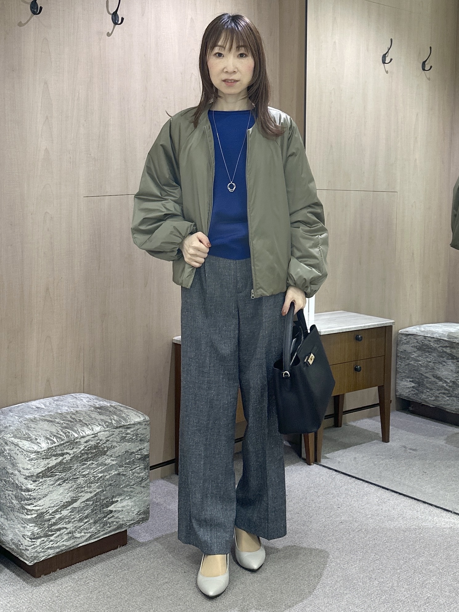 Miwaさんの「UNTITLED｜【大人の抜け感/8色展開】ボリュームスリーブニットプルオーバー」を使ったコーディネート