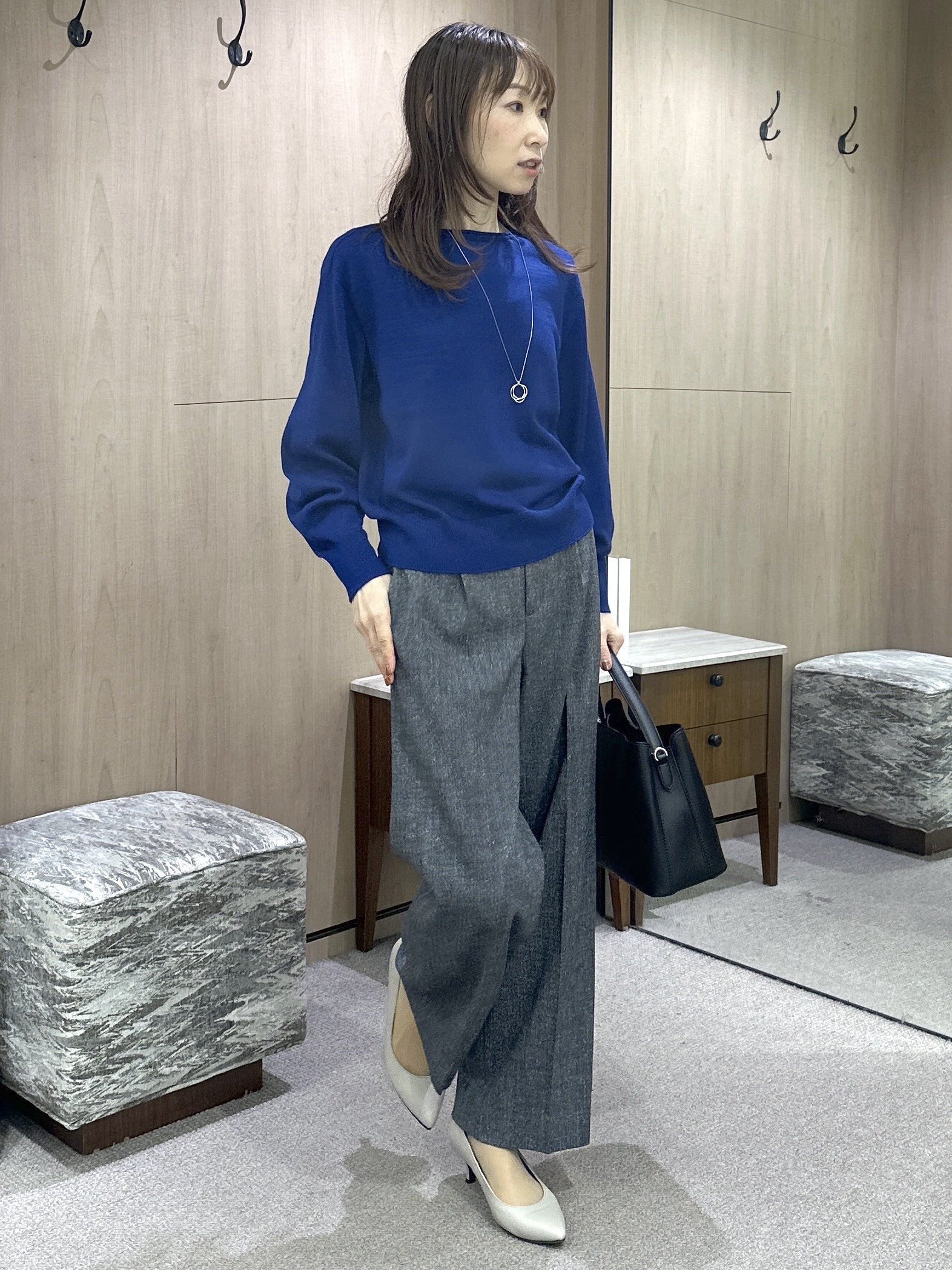 Miwaさんの「UNTITLED｜【大人の抜け感/8色展開】ボリュームスリーブニットプルオーバー」を使ったコーディネート