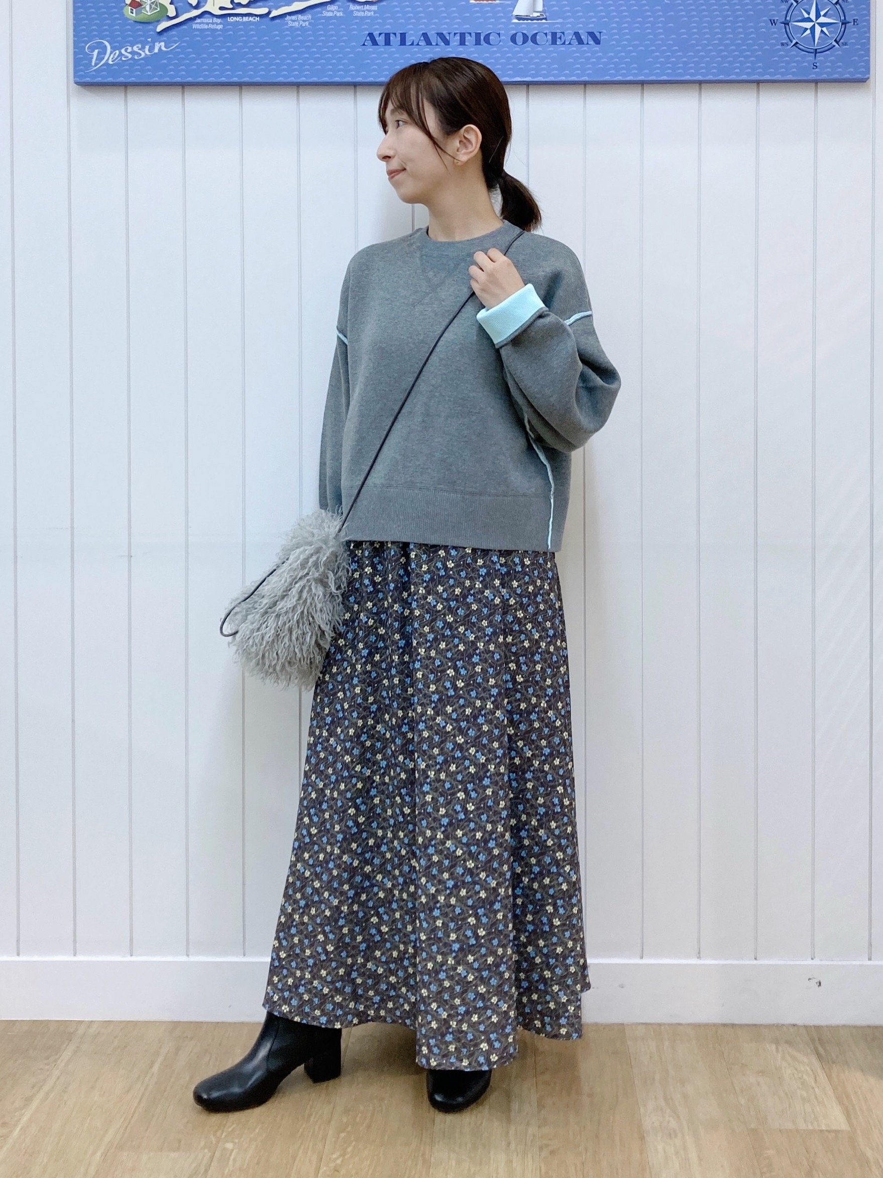 yoshiさんの「Dessin｜【2WAY/洗濯機OK/XS-L】配色リバーシブル コットンジャカード クルーネックニット」を使ったコーディネート