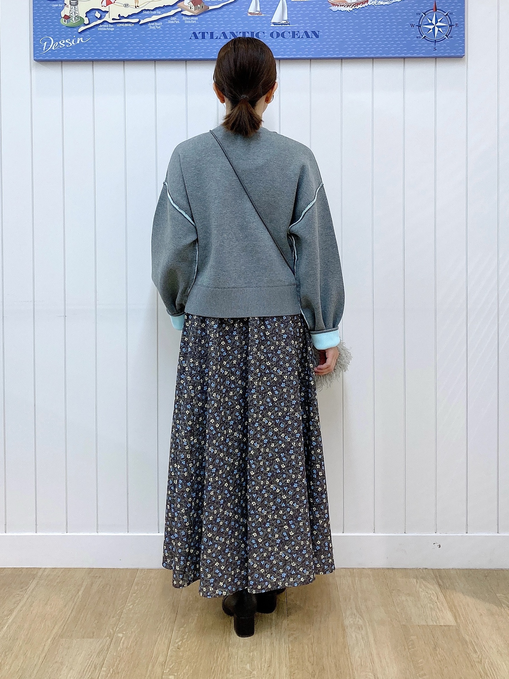 yoshiさんの「Dessin｜【2WAY/洗濯機OK/XS-L】配色リバーシブル コットンジャカード クルーネックニット」を使ったコーディネート