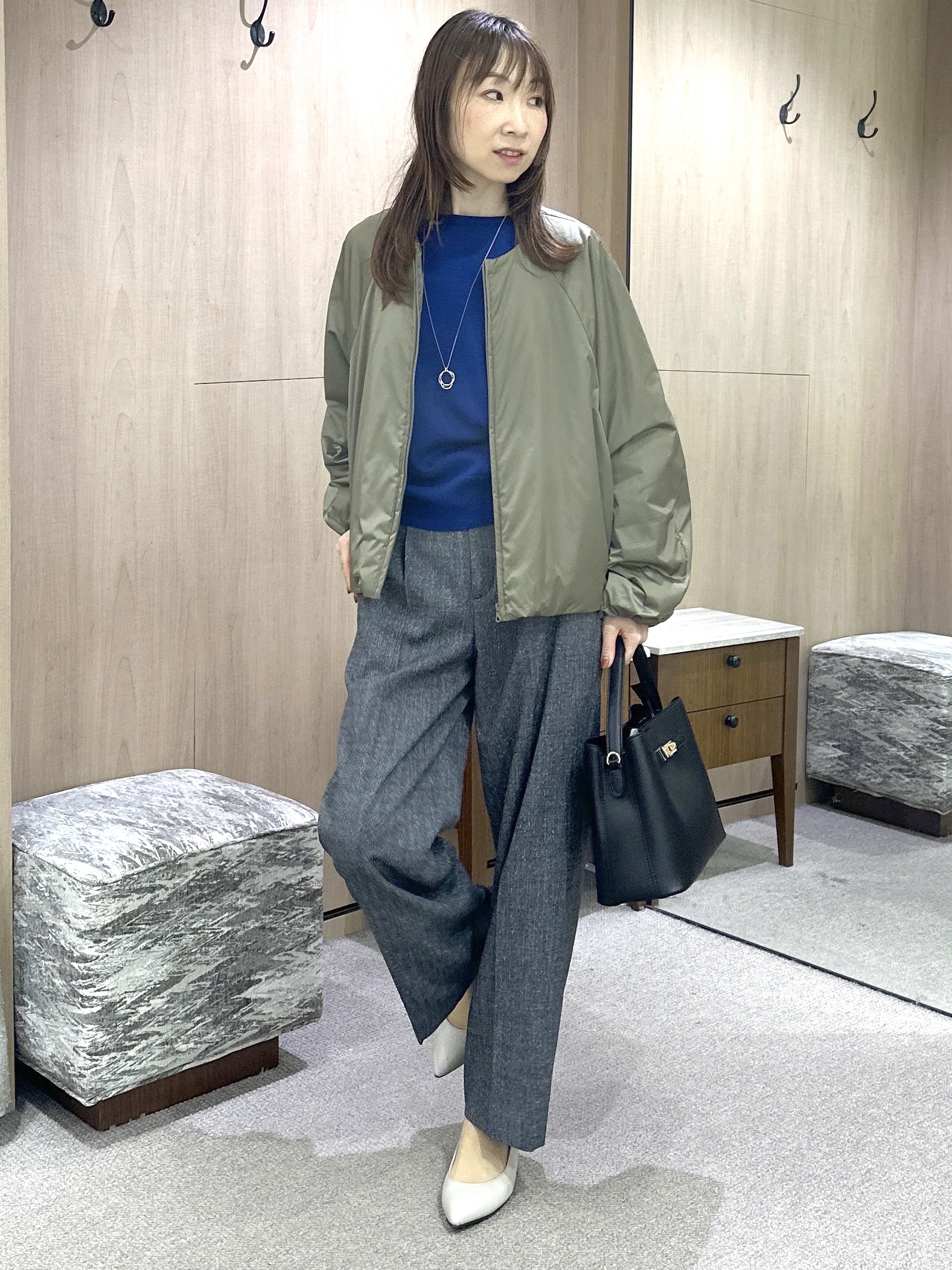 Miwaさんの「UNTITLED｜【大人の抜け感/8色展開】ボリュームスリーブニットプルオーバー」を使ったコーディネート