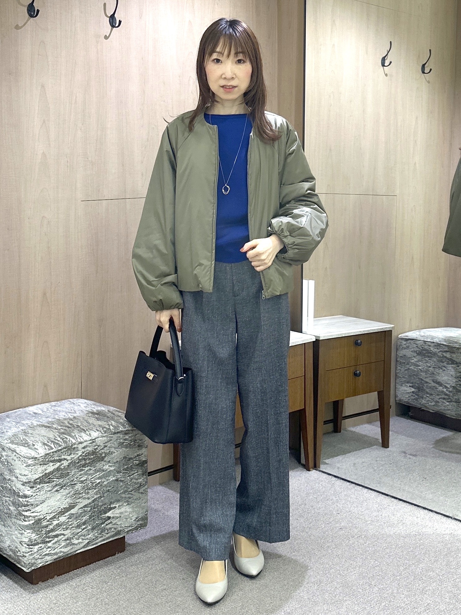 Miwaさんの「UNTITLED｜【大人の抜け感/8色展開】ボリュームスリーブニットプルオーバー」を使ったコーディネート