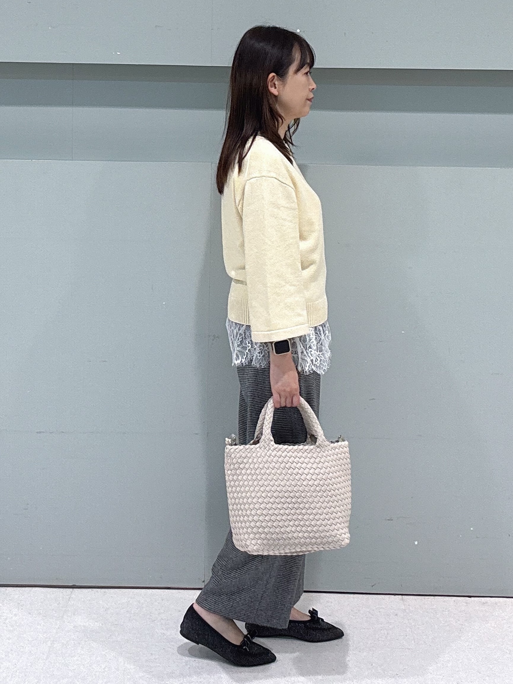 makiさんの「UNTITLED｜【アンサンブル可/手洗い可】杢調プルオーバーニット」を使ったコーディネート