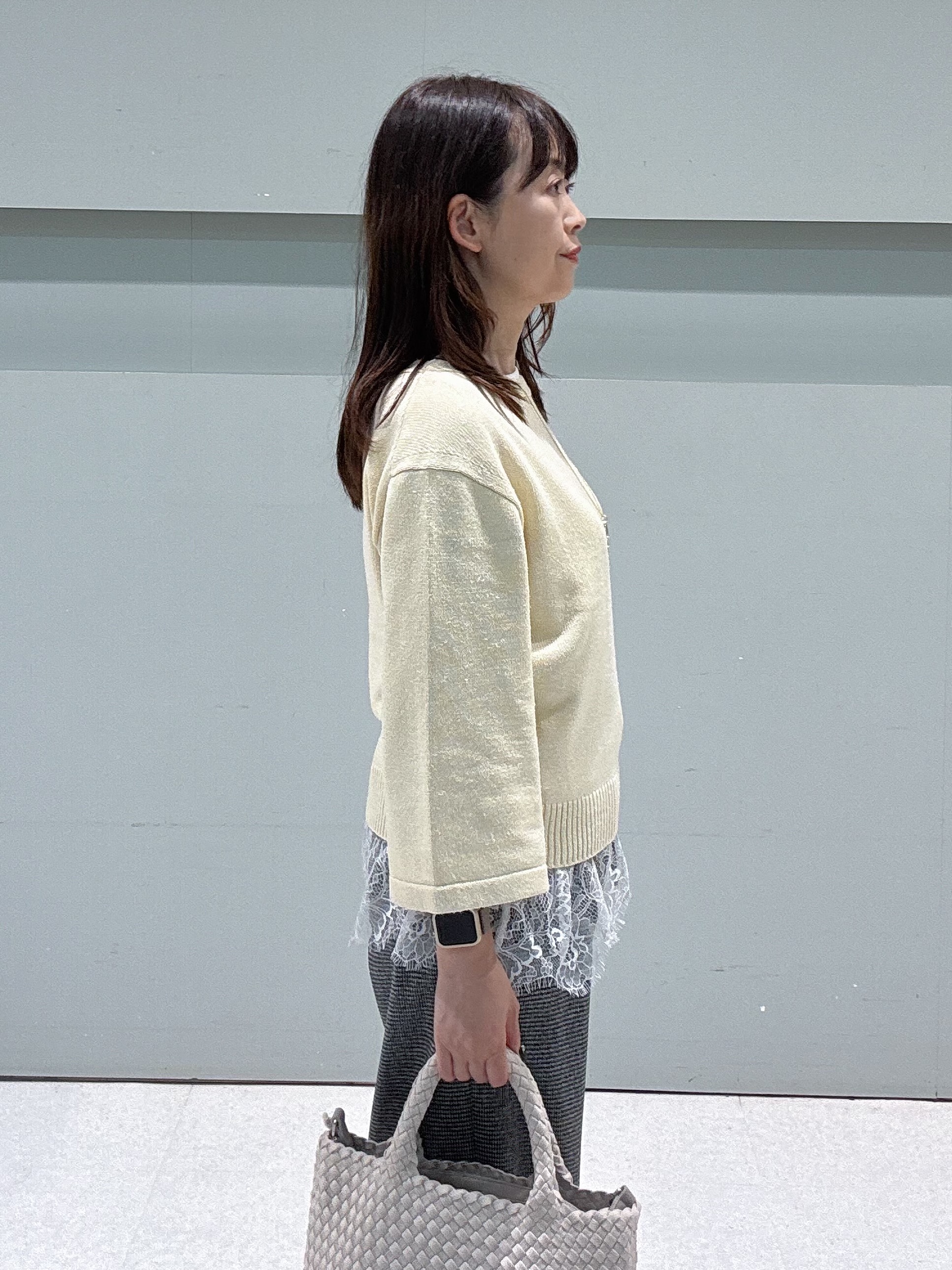 makiさんの「UNTITLED｜【アンサンブル可/手洗い可】杢調プルオーバーニット」を使ったコーディネート