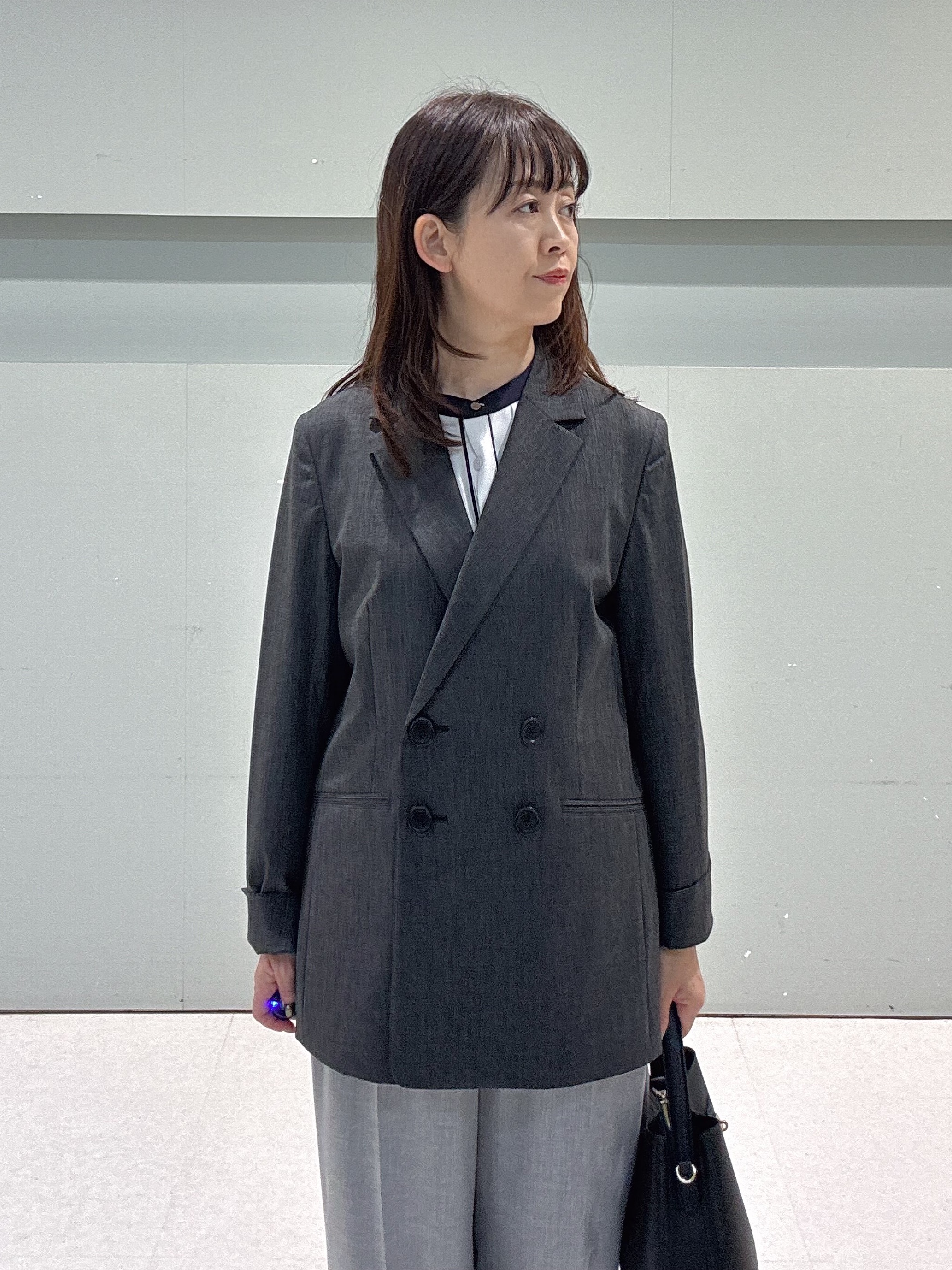 makiさんの「UNTITLED｜【セットアップ可/秋羽織り/お仕事スーツ】ウールブレンドダブルジャケット」を使ったコーディネート