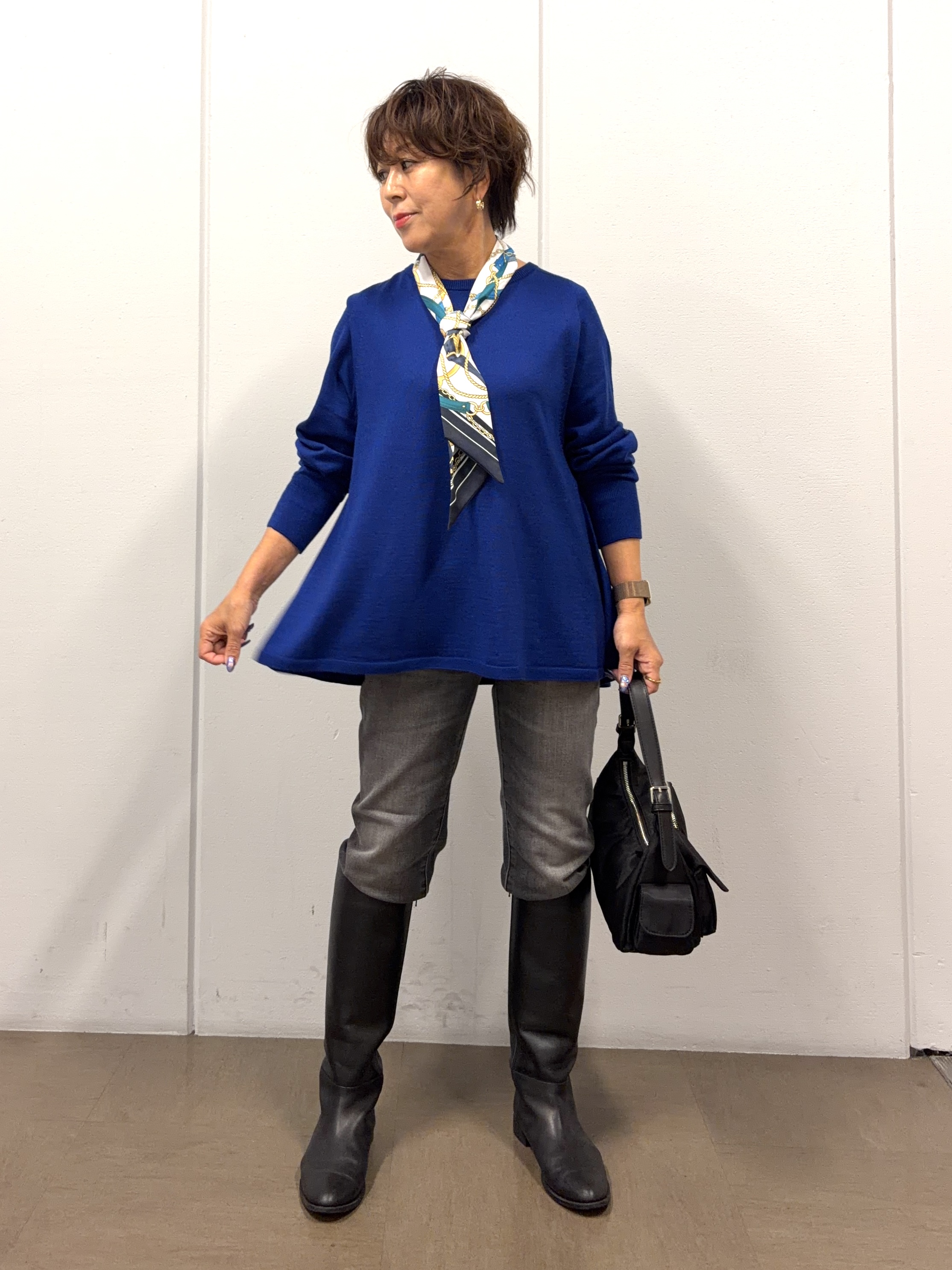 sayakaさんの「UNTITLED｜【きれいに体型カバー/8色展開】Aラインシルエットニットプルオーバー」を使ったコーディネート