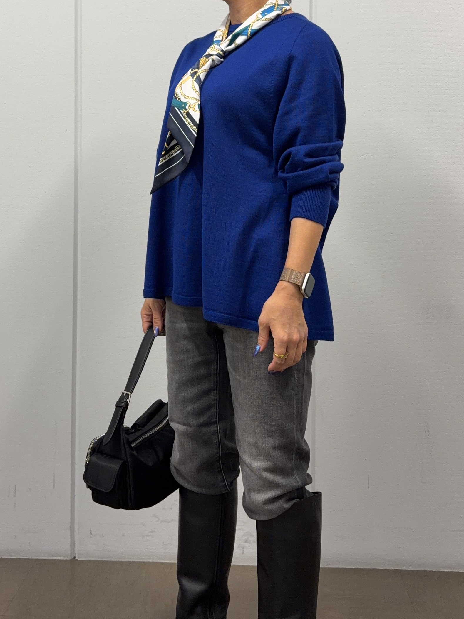 sayakaさんの「UNTITLED｜【きれいに体型カバー/8色展開】Aラインシルエットニットプルオーバー」を使ったコーディネート