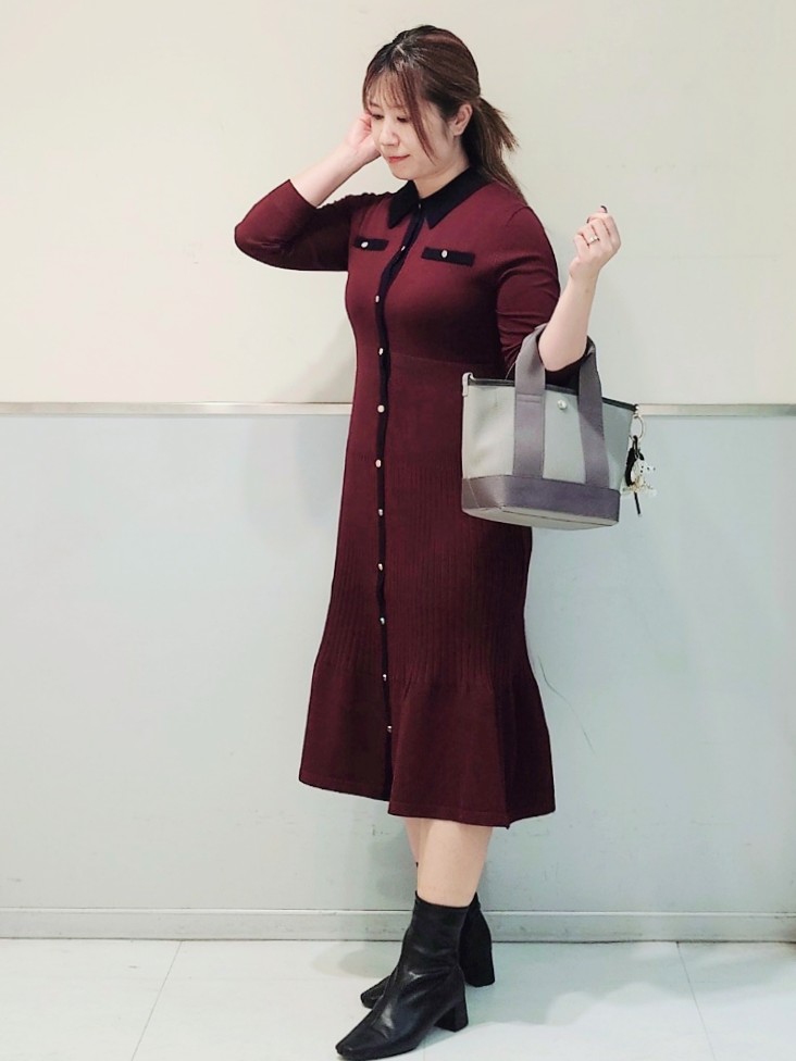 NONさんの「index｜ポロニットワンピース【洗濯機OK／抗ピル】」を使ったコーディネート