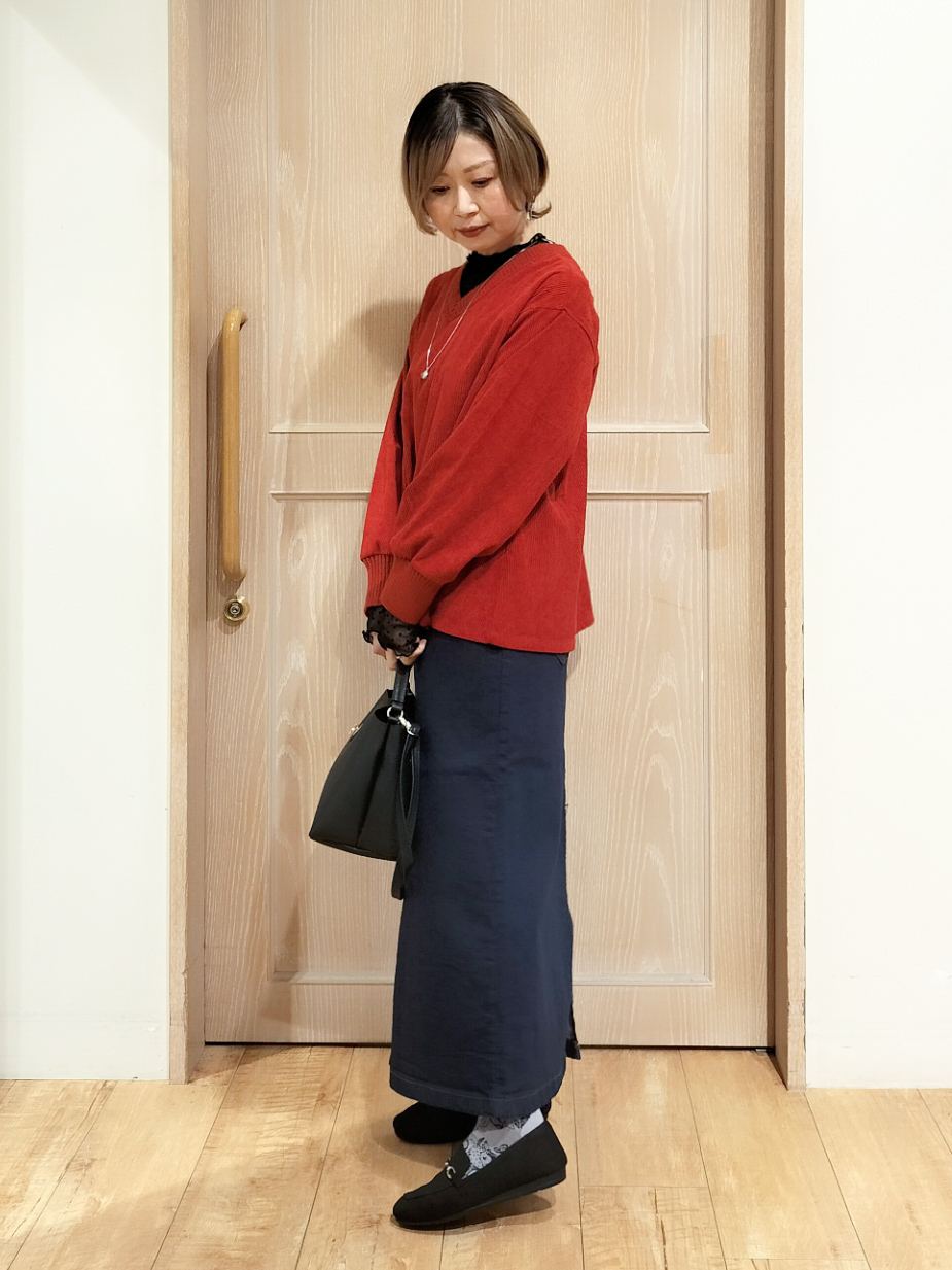 YUKIさんの「SHOO･LA･RUE｜【S-LL/洗濯機可/前後2WAY】大人上品にきまる コーデュロイトップス」を使ったコーディネート