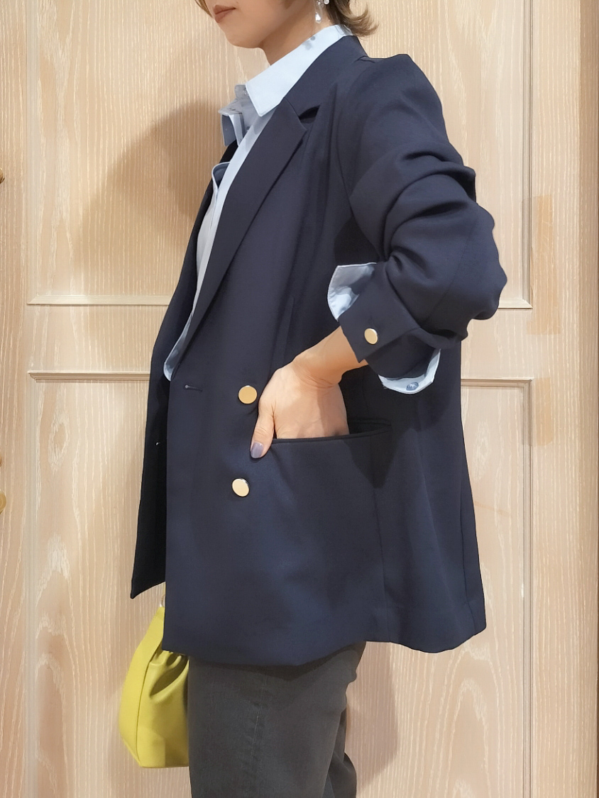 YUKIさんの「SHOO･LA･RUE｜【セットアップ可/通勤/洗濯機可/SS-LL】オンオフ使える ダブルブレストジャケット」を使ったコーディネート