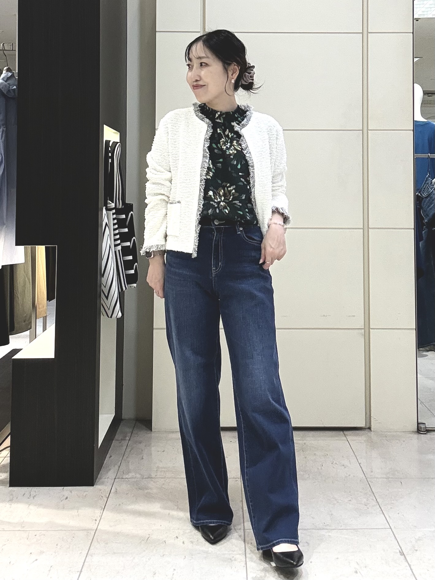 mori.さんの「UNTITLED｜【ジャケットライク/秋羽織り】ファンシーヤーンツイードニットカーディガン」を使ったコーディネート