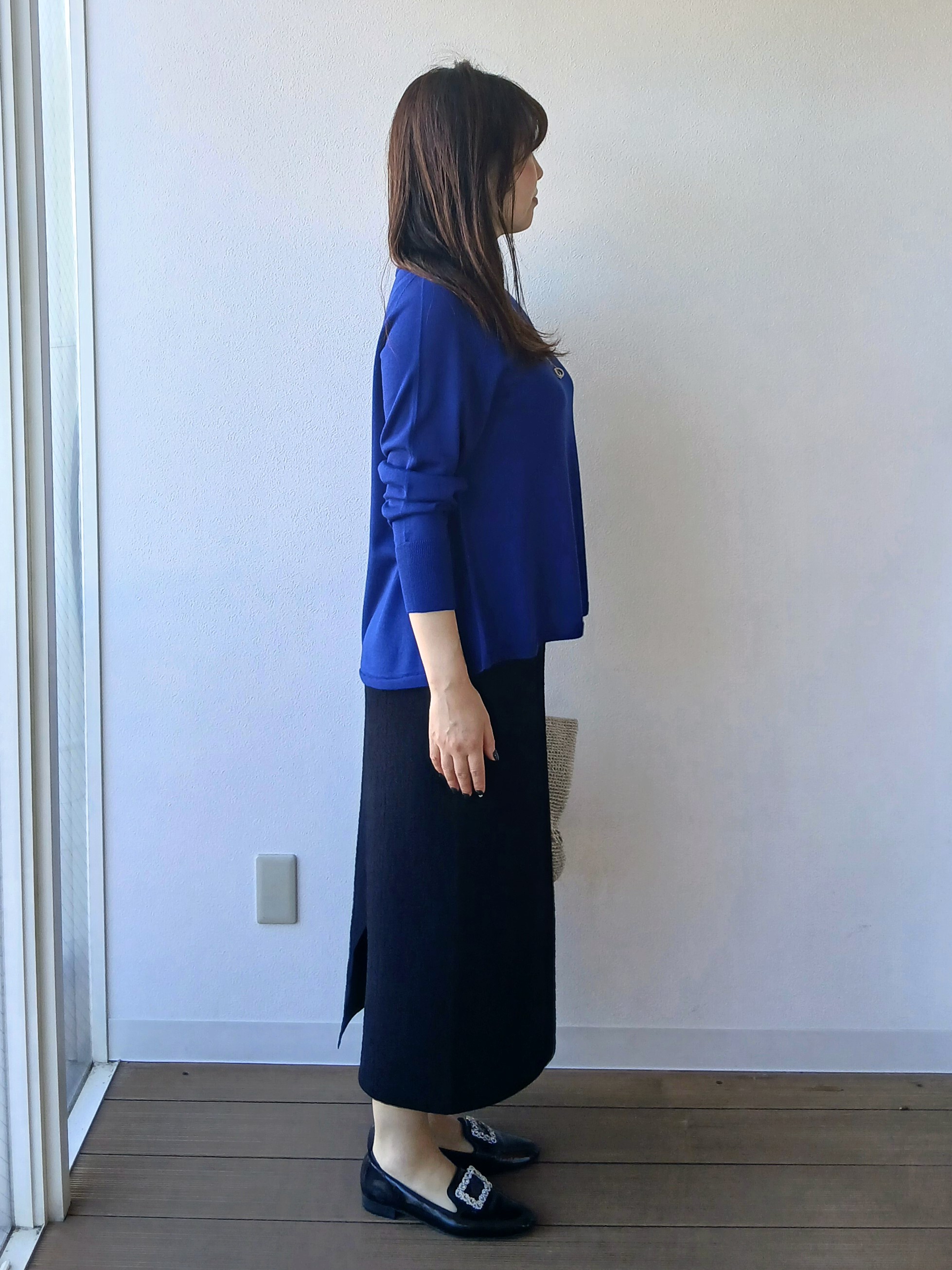 なみきさんの「UNTITLED｜【きれいに体型カバー/8色展開】Aラインシルエットニットプルオーバー」を使ったコーディネート