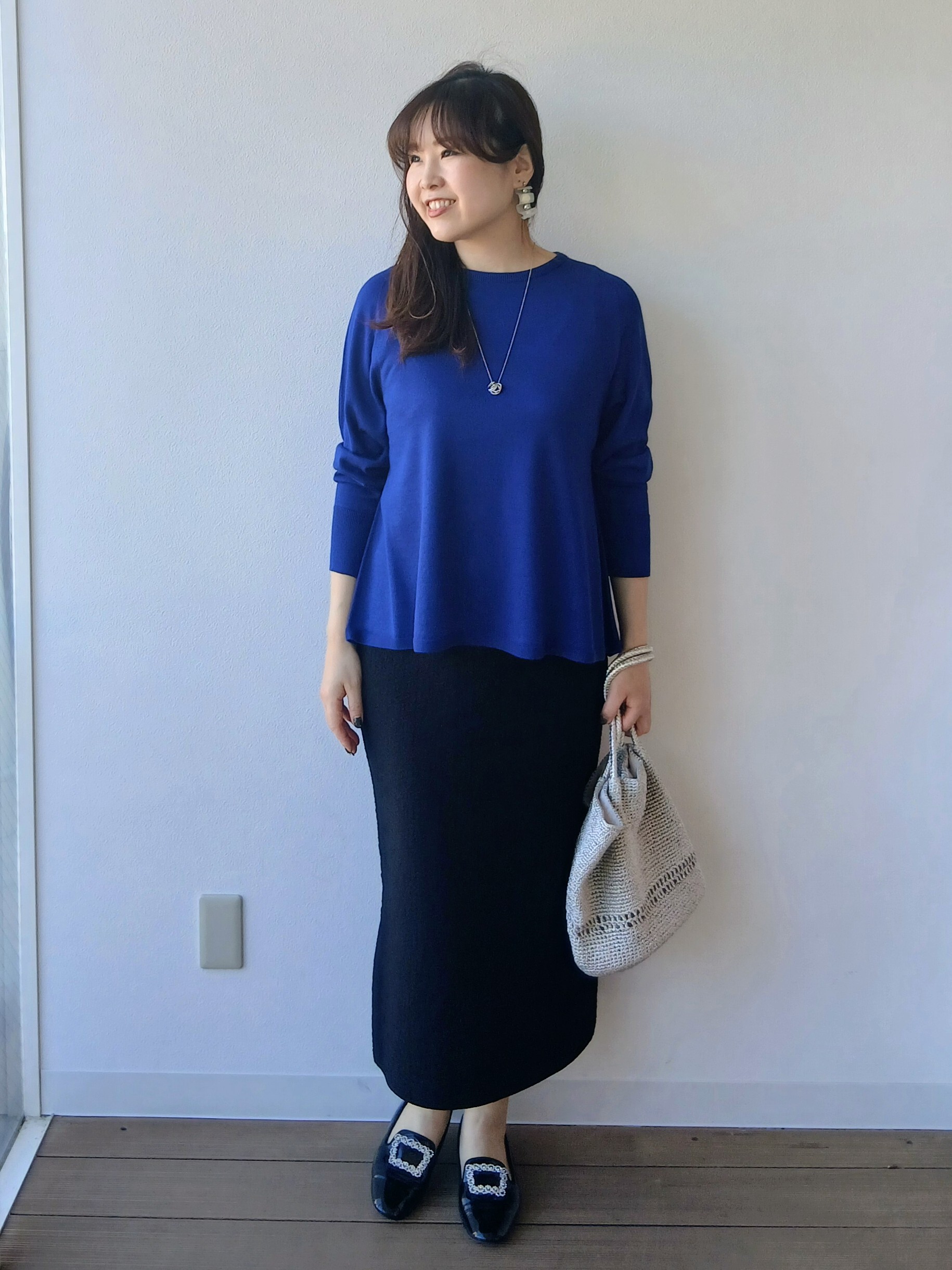 なみきさんの「UNTITLED｜【きれいに体型カバー/8色展開】Aラインシルエットニットプルオーバー」を使ったコーディネート