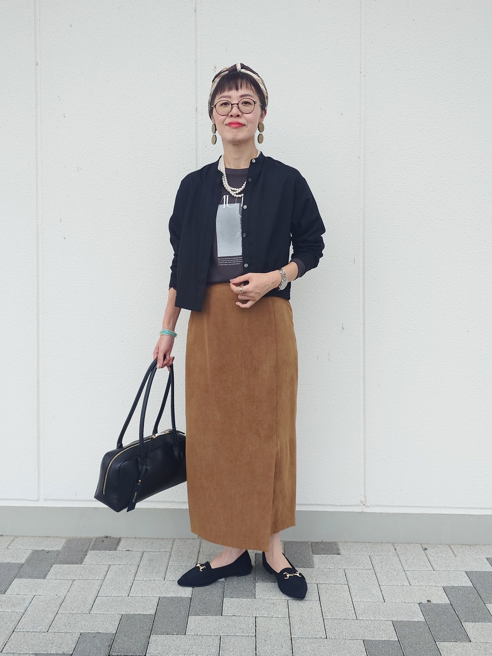 MUTSUKOさんの「UNTITLED｜【セットアップ可/秋羽織り】メランジツイルシャツ」を使ったコーディネート
