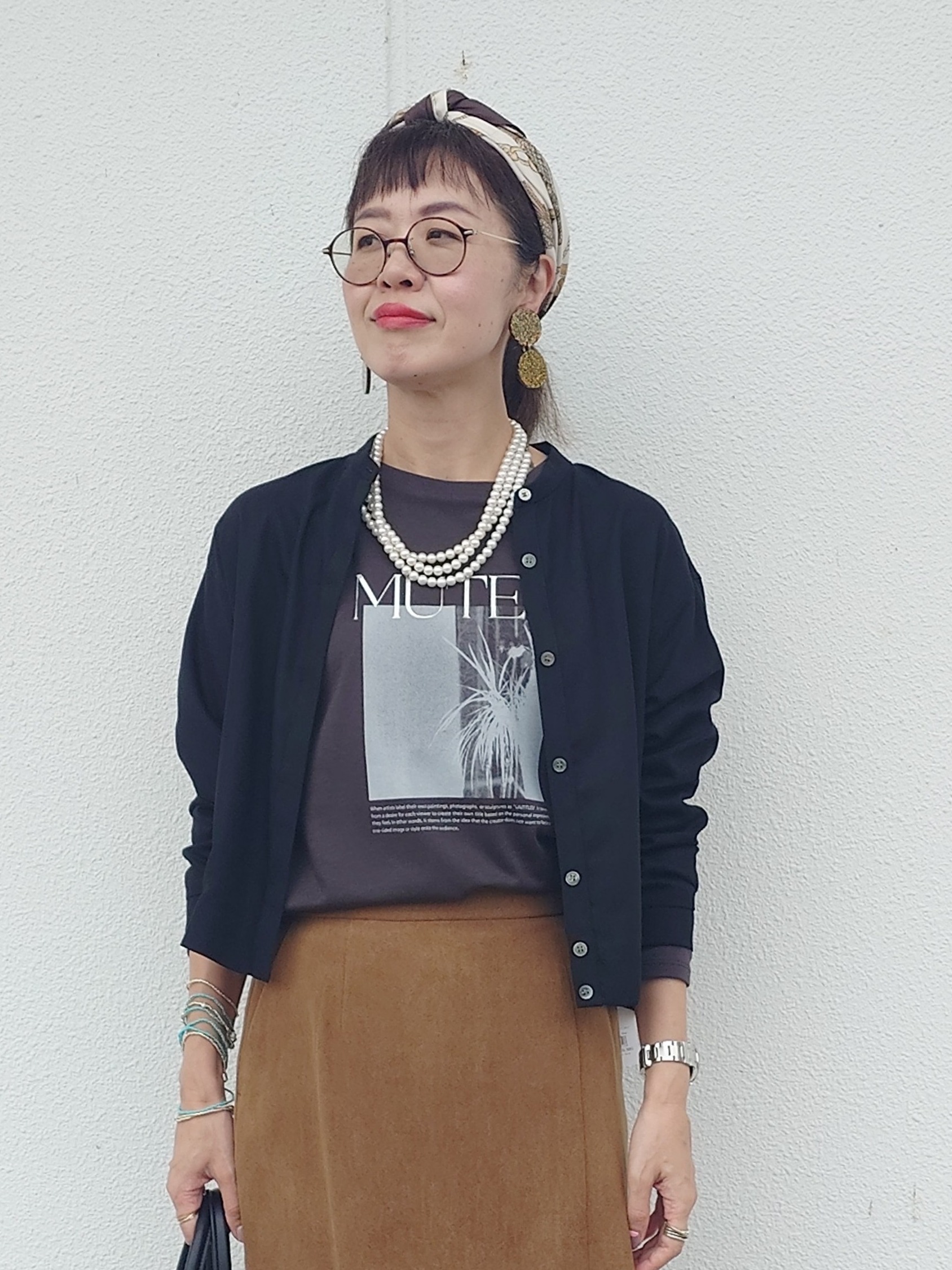 MUTSUKOさんの「UNTITLED｜【セットアップ可/秋羽織り】メランジツイルシャツ」を使ったコーディネート