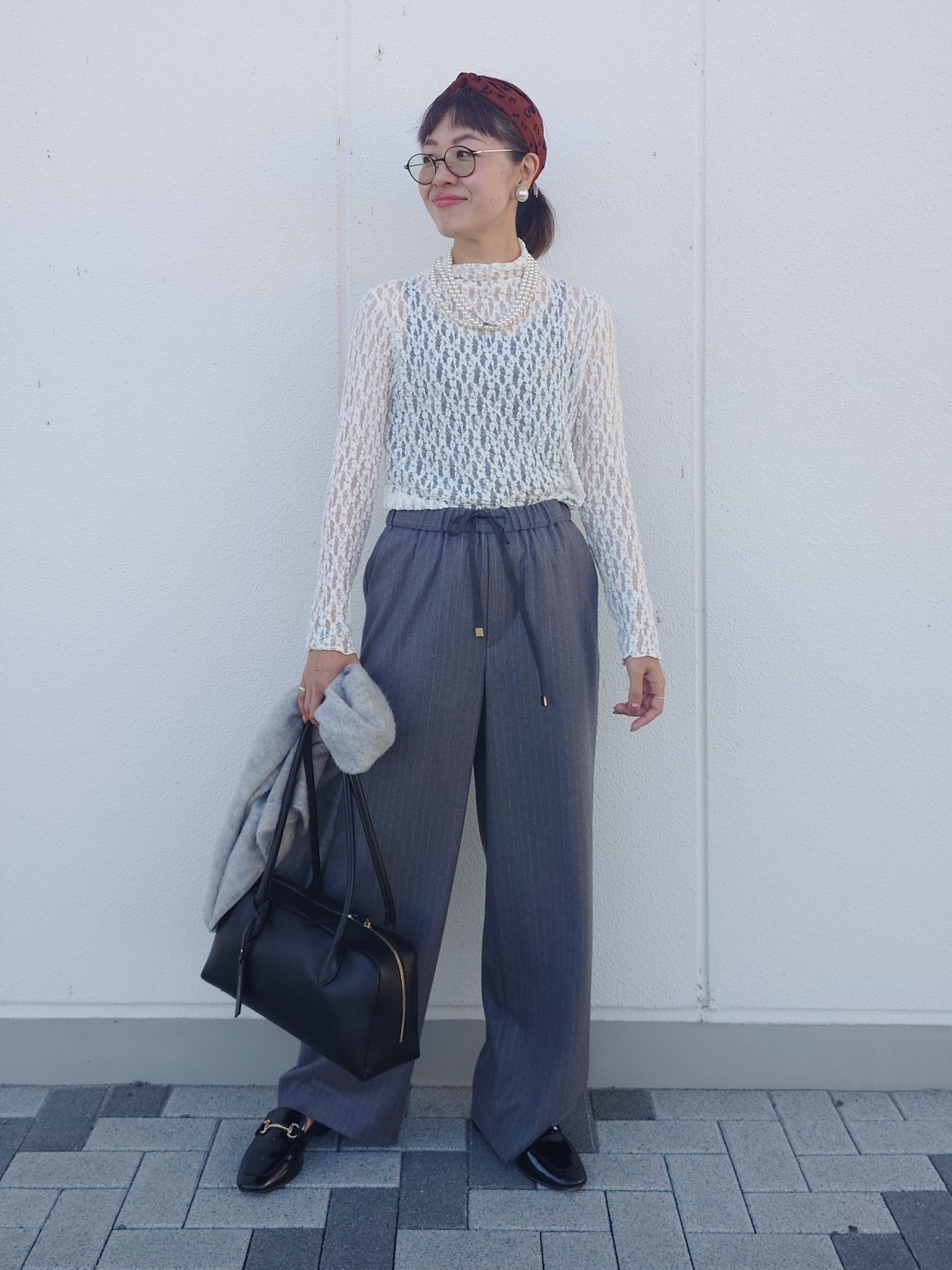 MUTSUKOさんの「UNTITLED｜【重ね着レイヤード】レースハイネックトップス」を使ったコーディネート