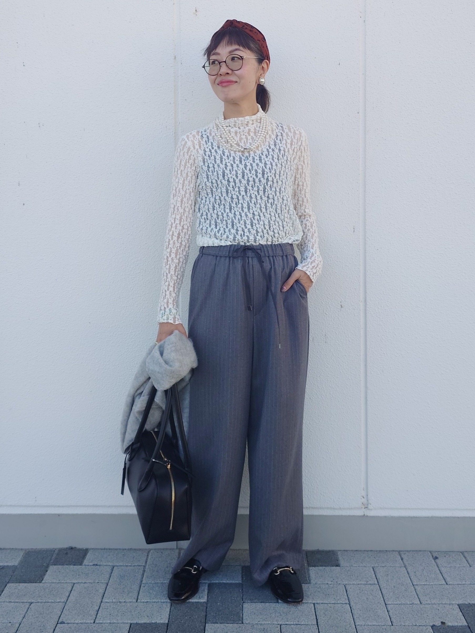 MUTSUKOさんの「UNTITLED｜【重ね着レイヤード】レースハイネックトップス」を使ったコーディネート