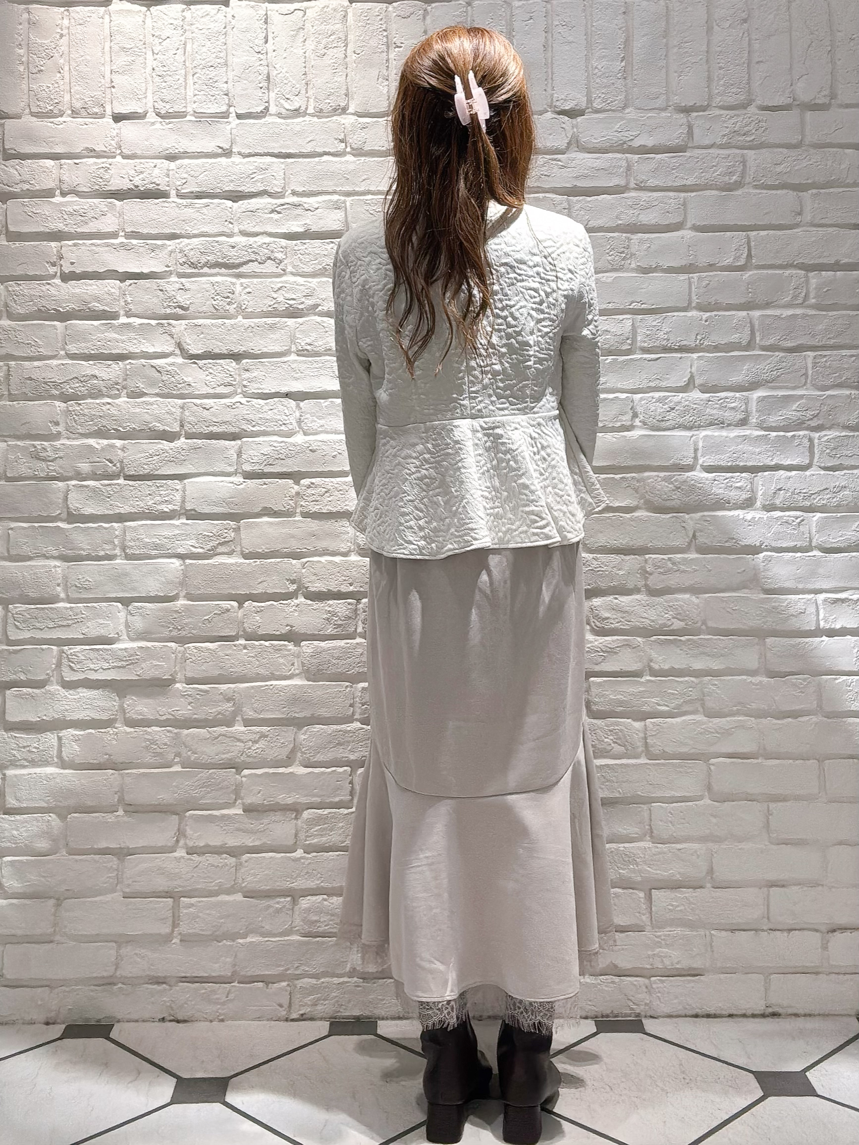 さえりさんの「index｜ジャカードノーカラーブルゾン【洗濯機OK】」を使ったコーディネート