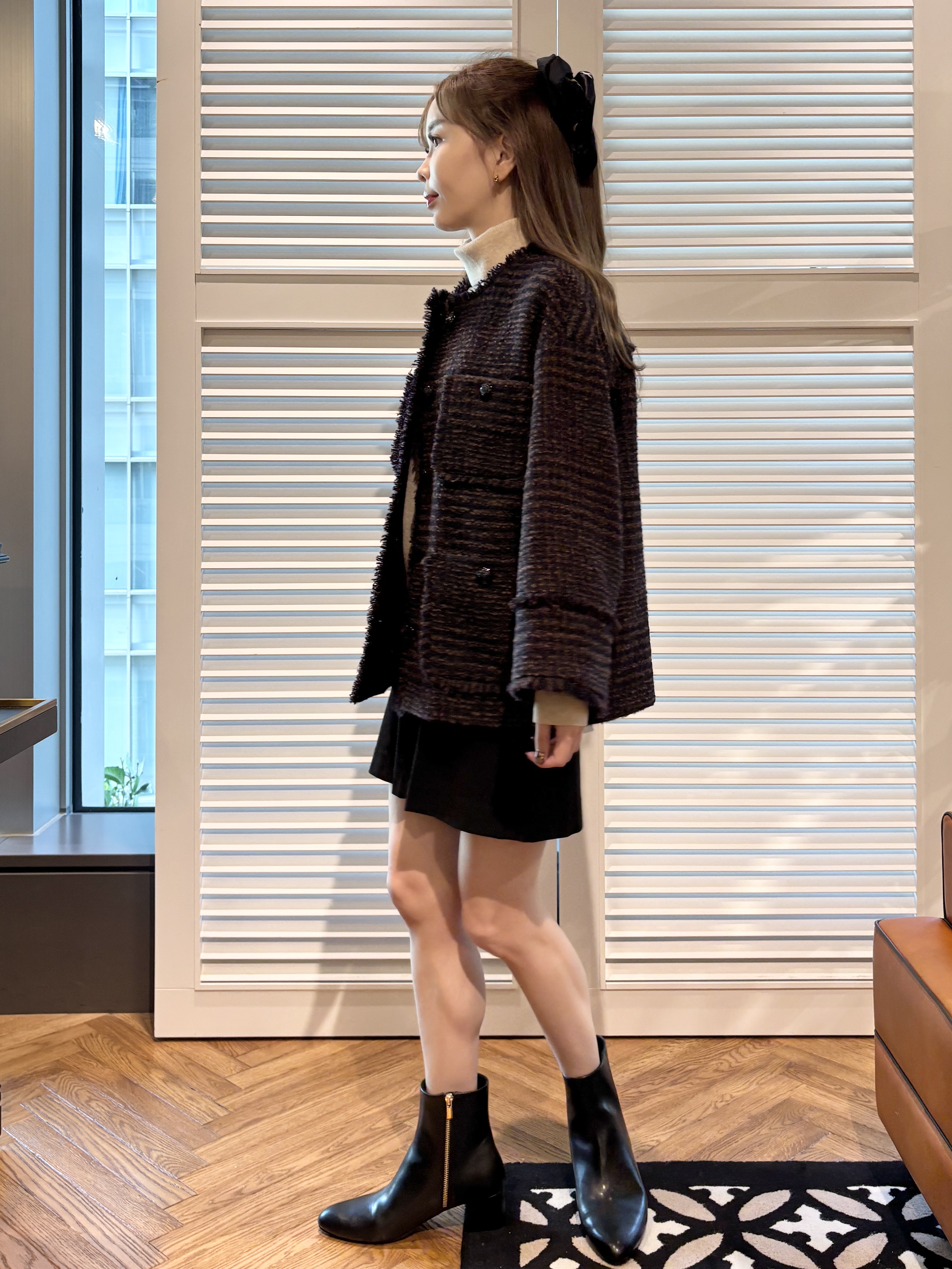 清水夏姫さんの「DRESSTERIOR｜サスティナブルタートルニット」を使ったコーディネート