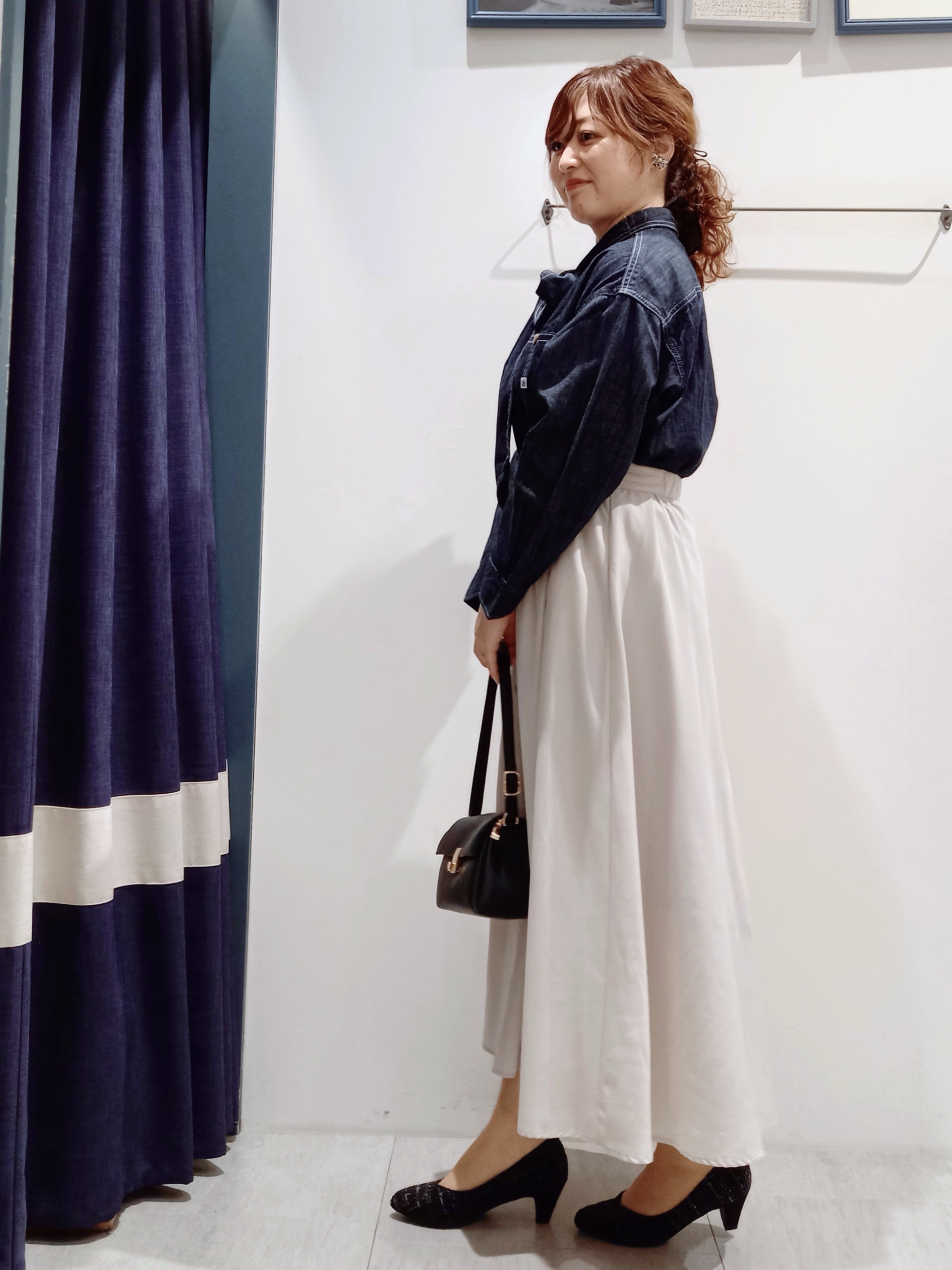 miiさんの「grove｜【Lee&times;grove別注】DENIM BOWTIE SHIRTS」を使ったコーディネート