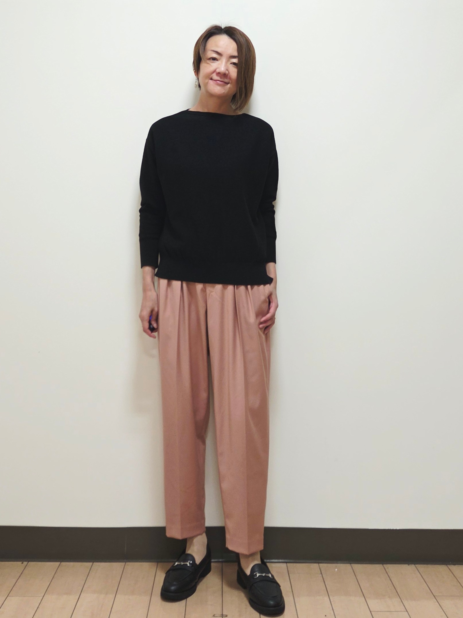 yuuさんの「Reflect｜異素材切り替え スタンドカラーコート」を使ったコーディネート