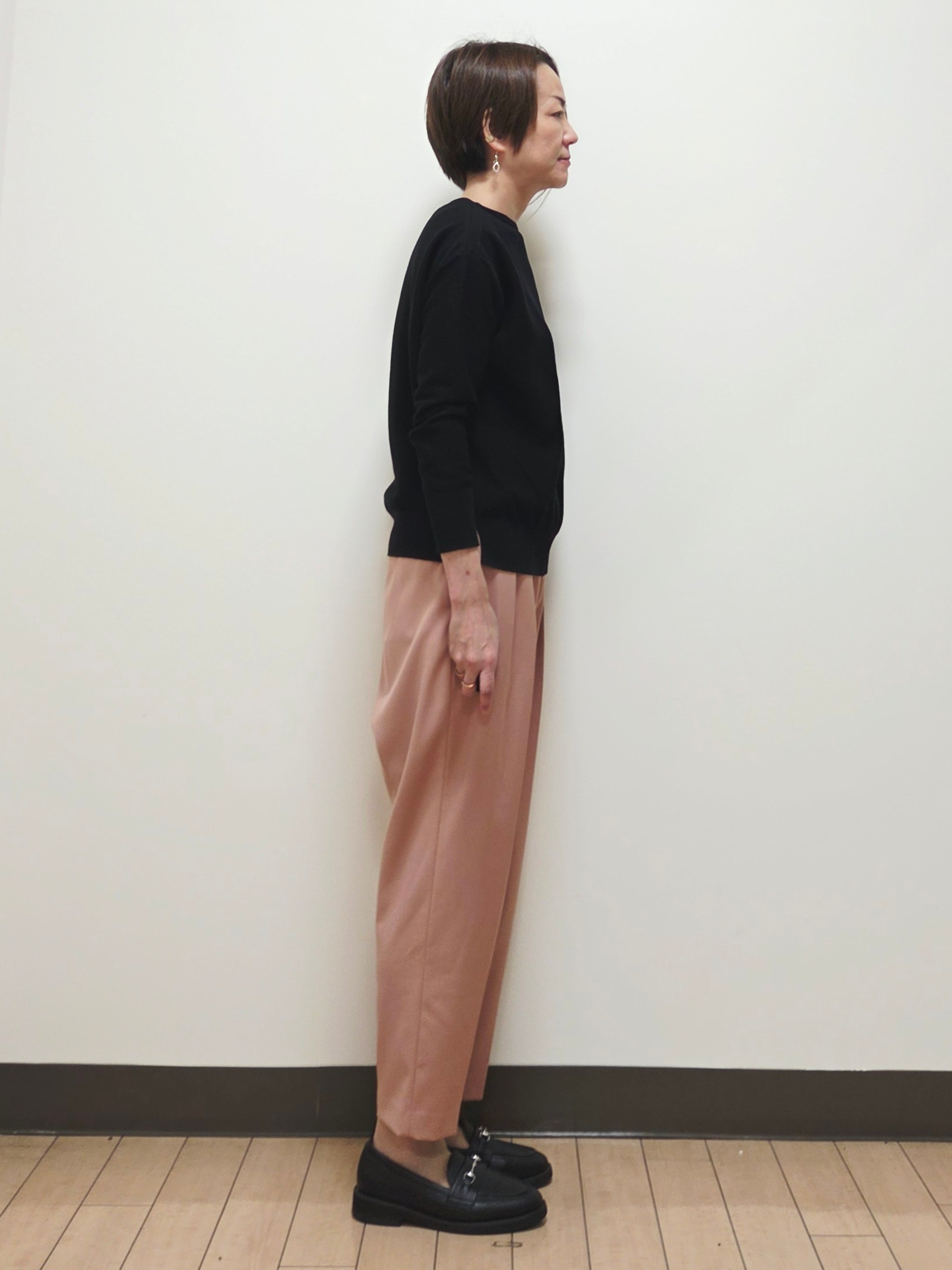 yuuさんの「Reflect｜異素材切り替え スタンドカラーコート」を使ったコーディネート