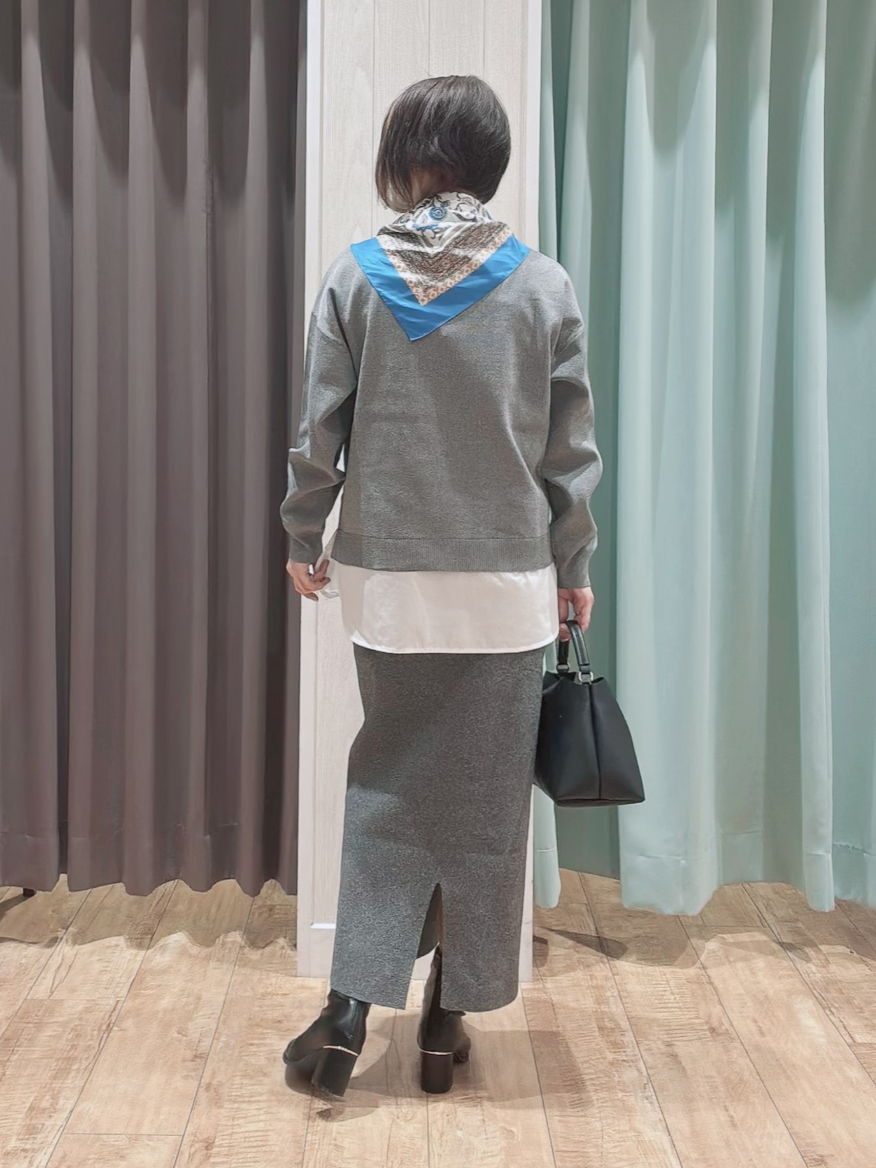 aaamiさんの「SHOO･LA･RUE｜【S-LL】着るだけできまる シャツレイヤード風 スポンディッシュニット」を使ったコーディネート