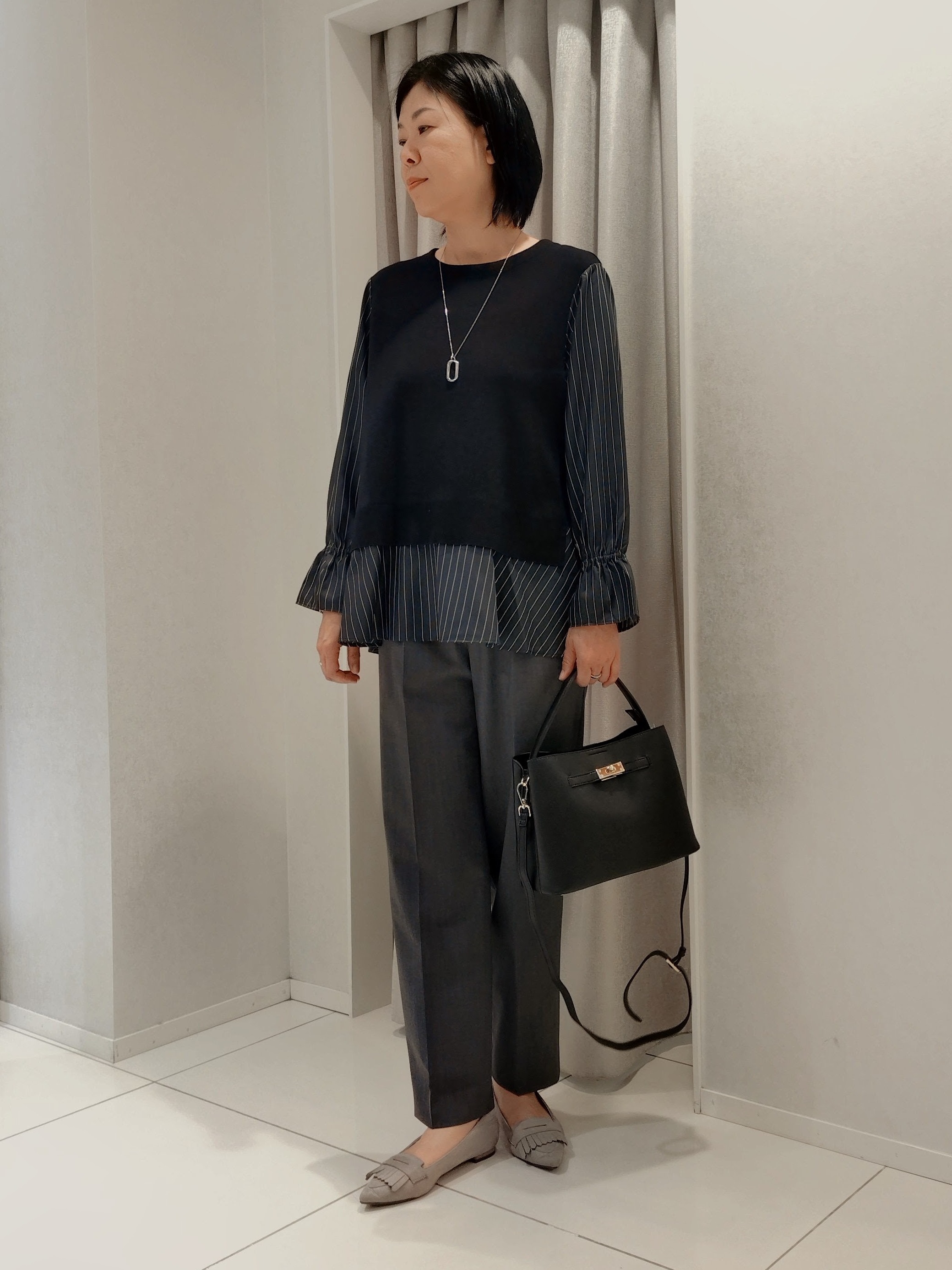 WATAさんの「UNTITLED｜【洗える／1枚でコーデ完成】重ね着風ニットトップス」を使ったコーディネート